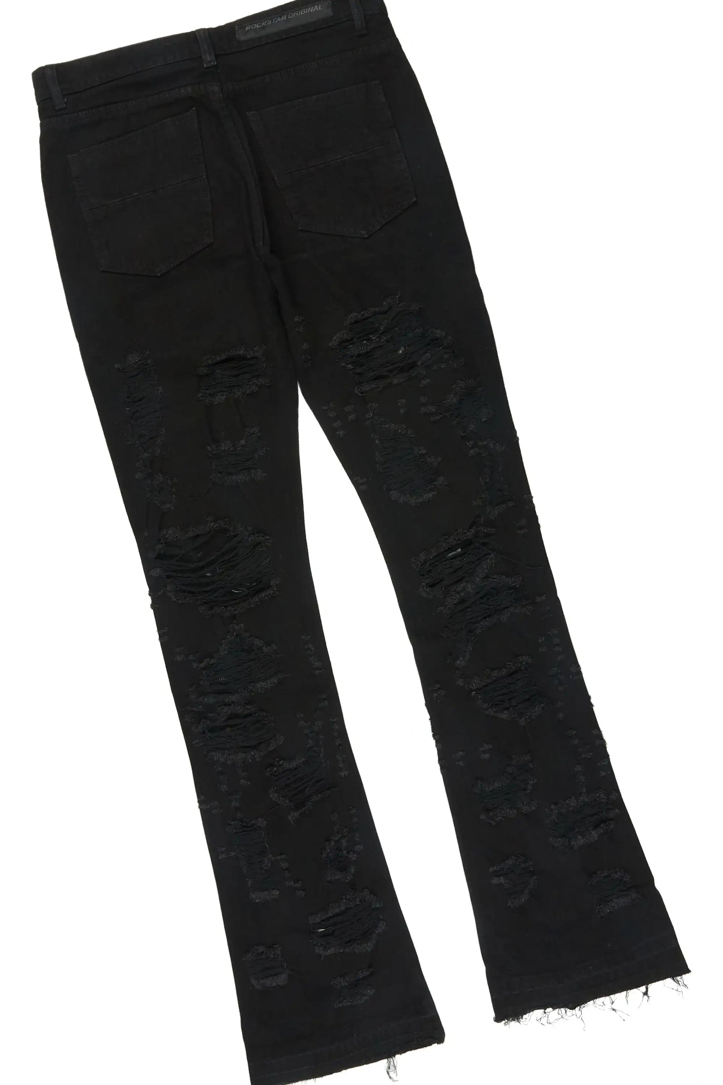 Faro Black Denim Jacket/Stacked Flare Jean Set