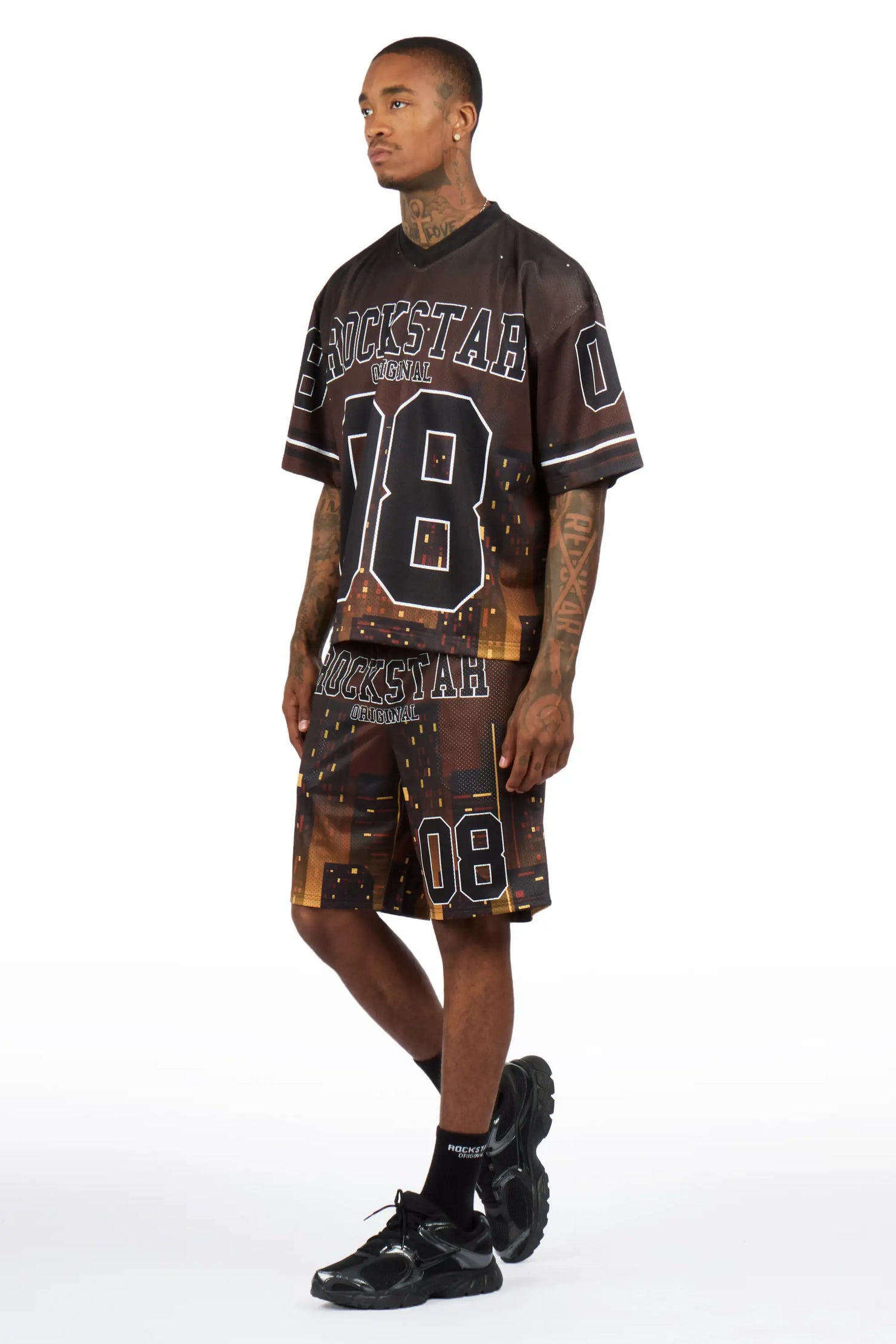 Andres Brown T-Shirt Short Set