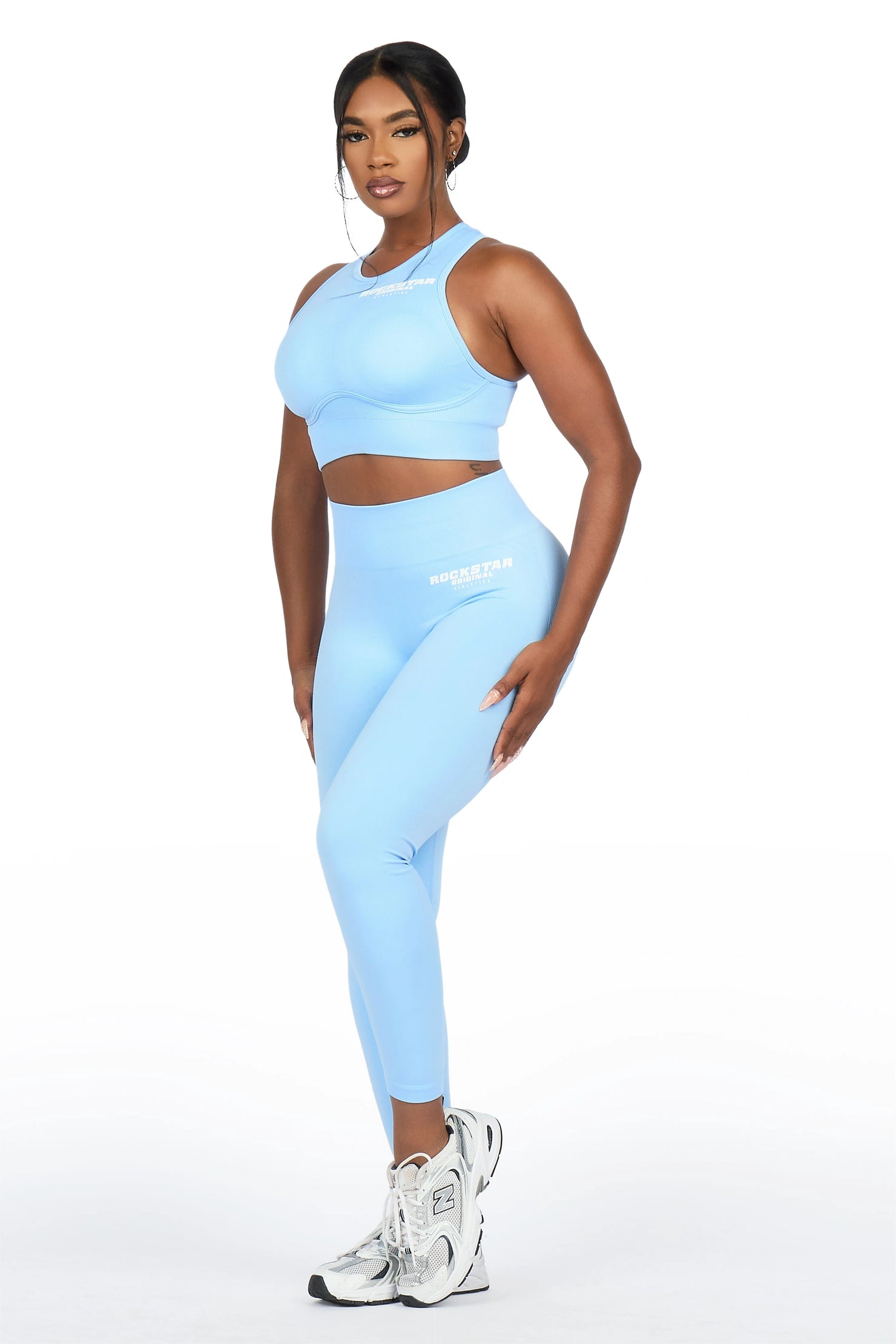 Brevyn Blue Tank Active Legging Set