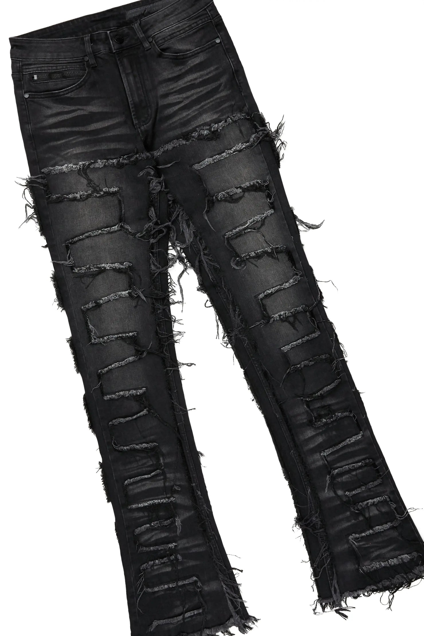 Rune Black Varsity Jacket & Shake Stacked Flare Jean Bundle