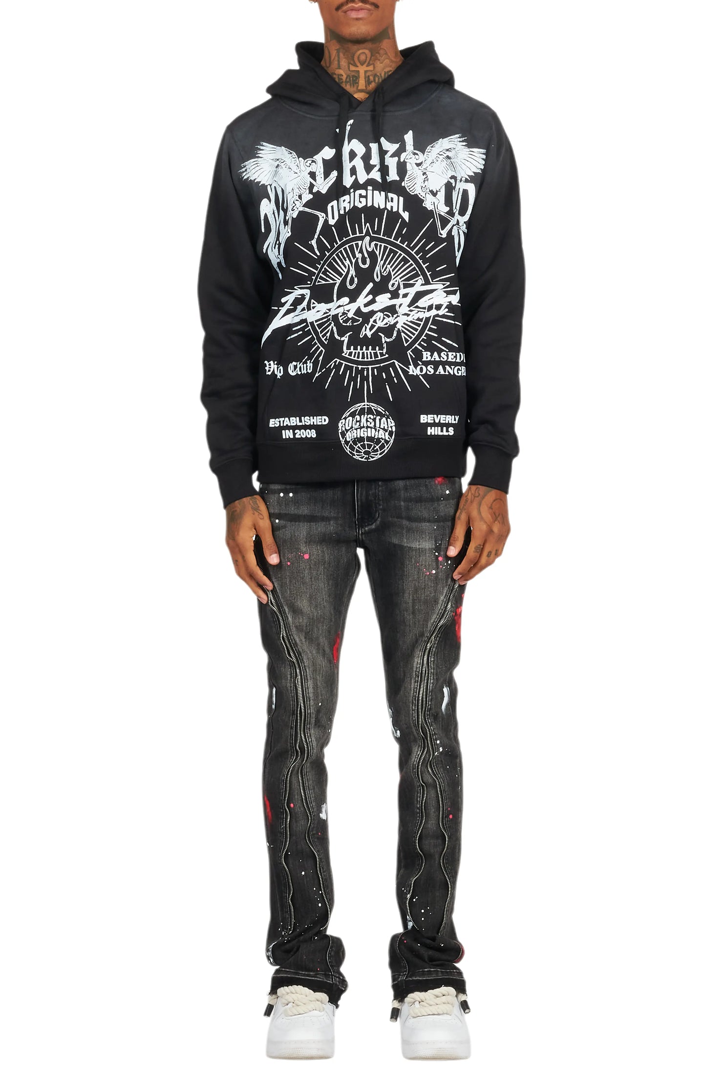 Tally Black Graphic Hoodie