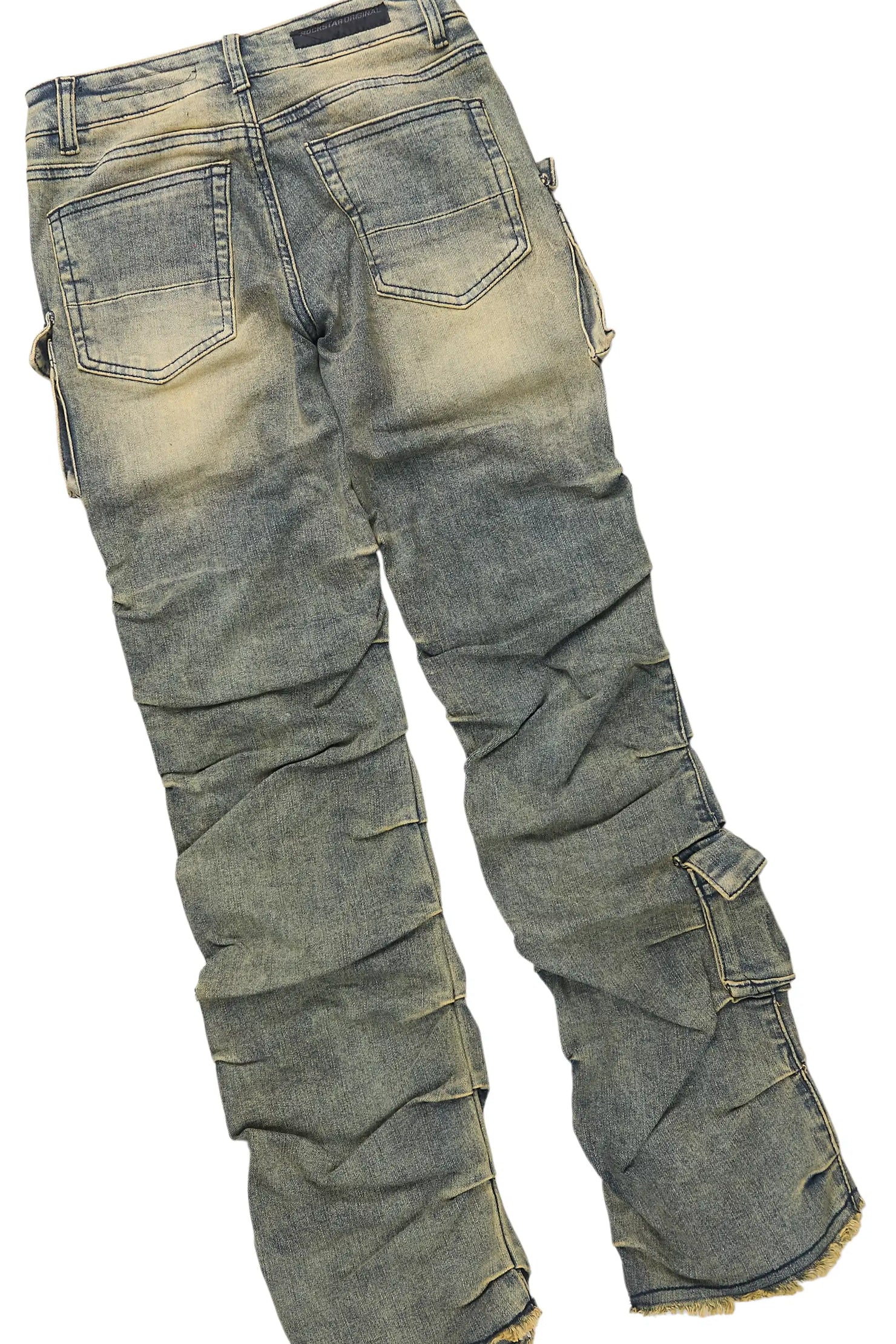 Boys Roeland Beige Hoodie & Gentry Tint Blue Stacked Jean Set