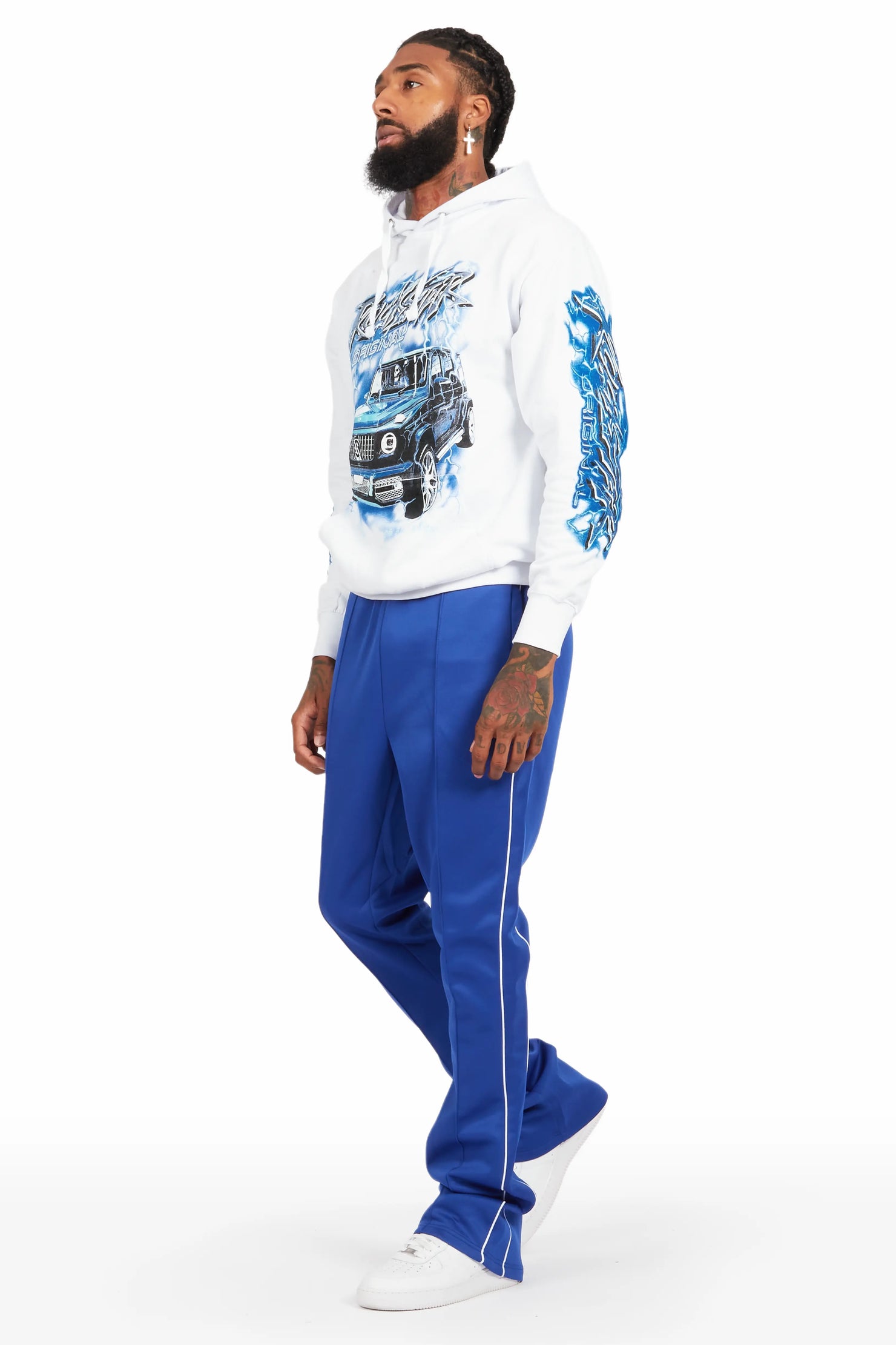 Hai White/Royal Graphic Hoodie Track Set
