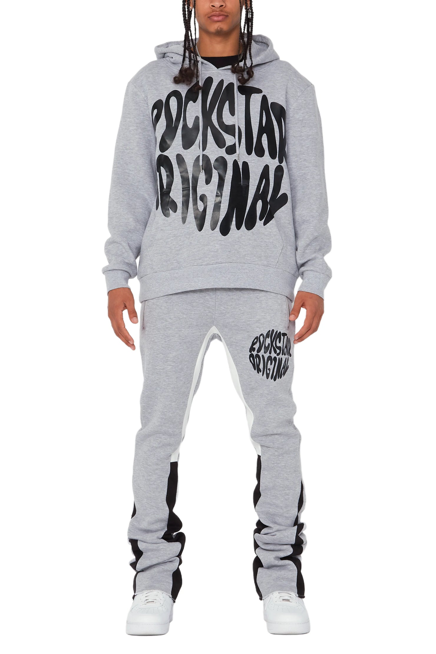 Thierry H Grey/Black Stacked Flare Track Set