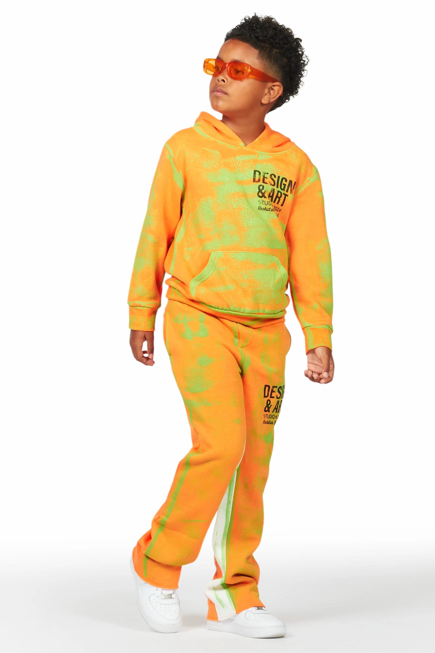 Boys Rue Orange Baggy Fit Pant Set