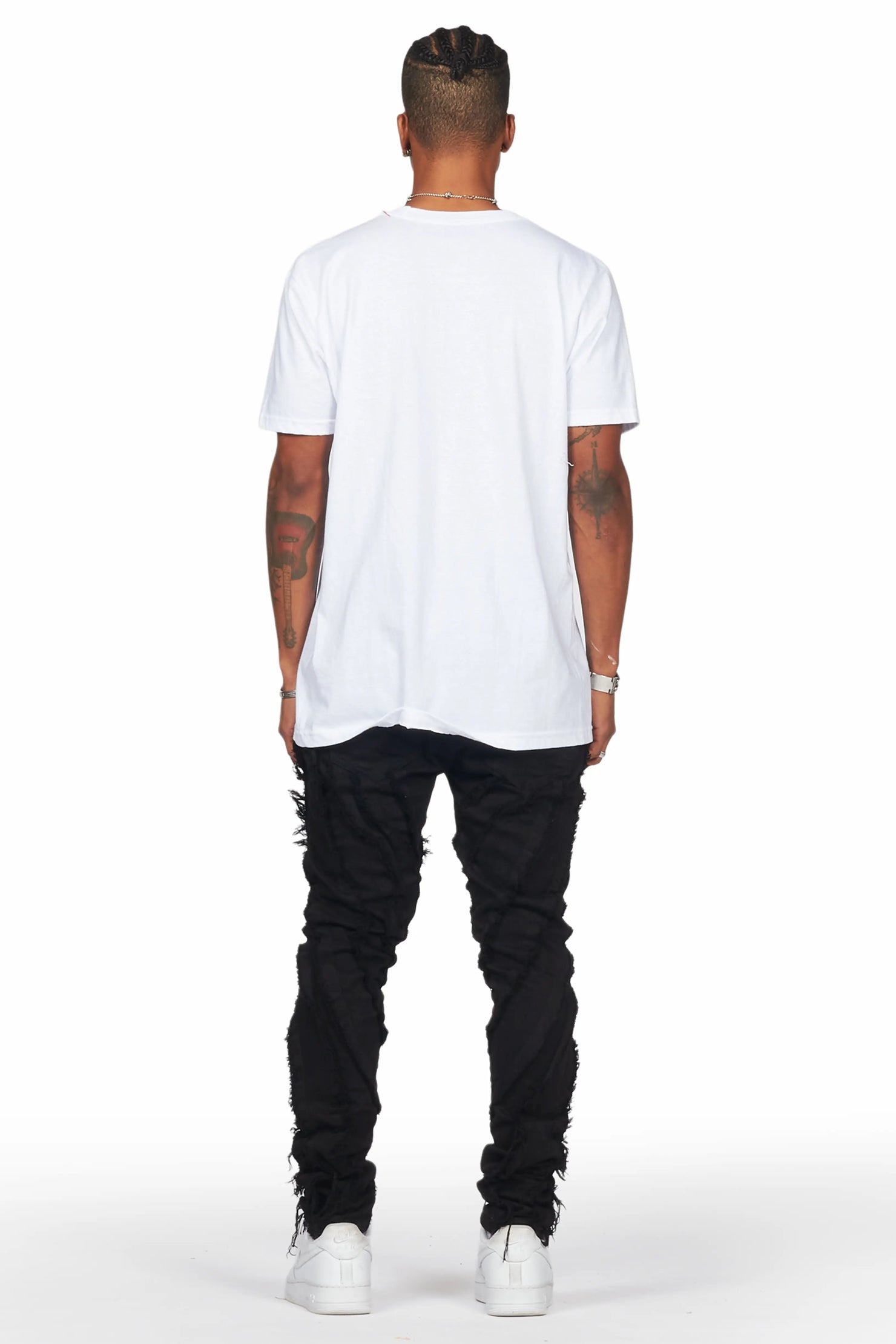 Achilles Black Raw Edge Skinny Fit Jean