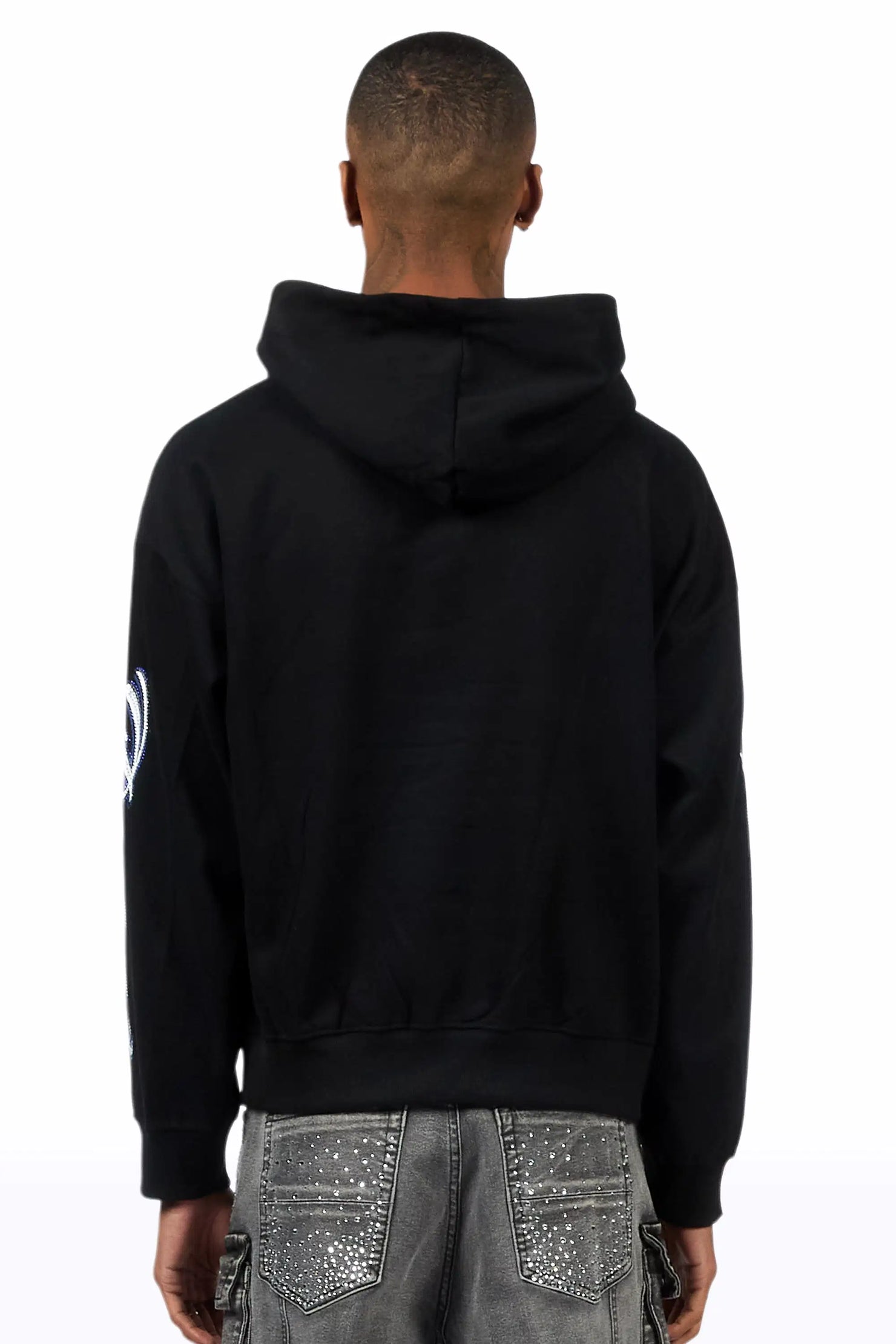 Blaise Black Rhinestone Oversized Hoodie