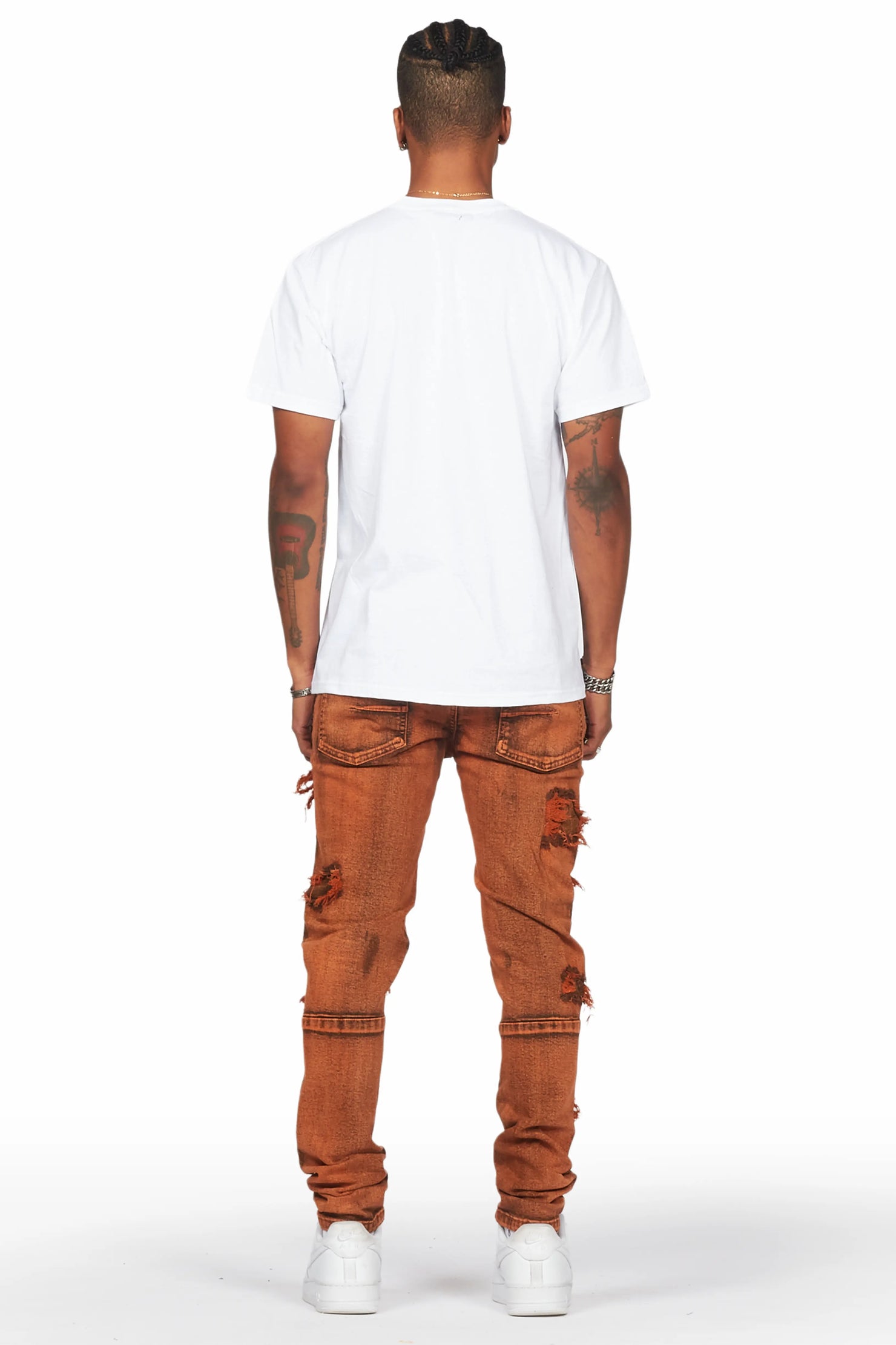 Dalit Orange Under Patch Skinny Fit Jean