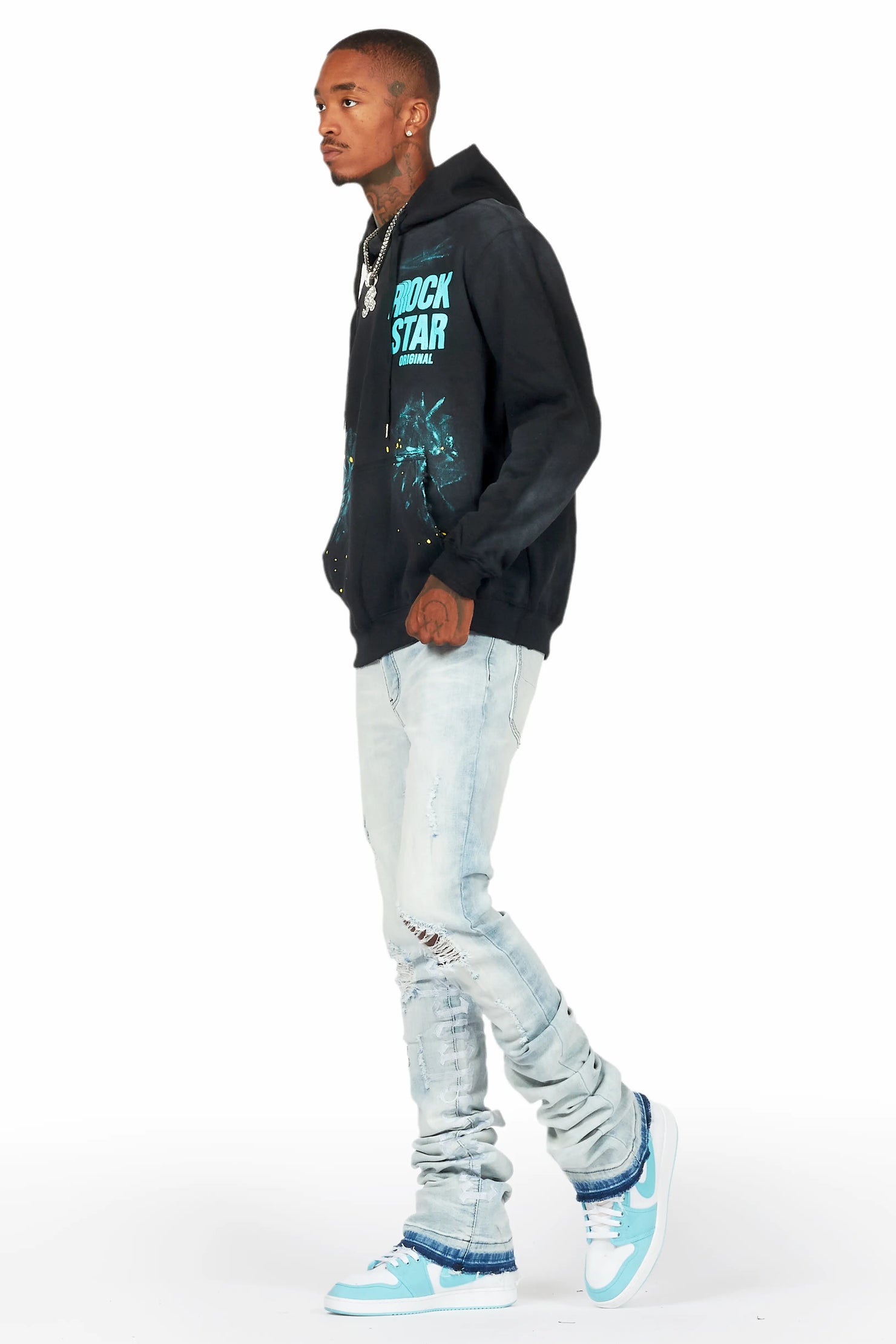 Colette Blue Wash Super Stacked Flare Jean