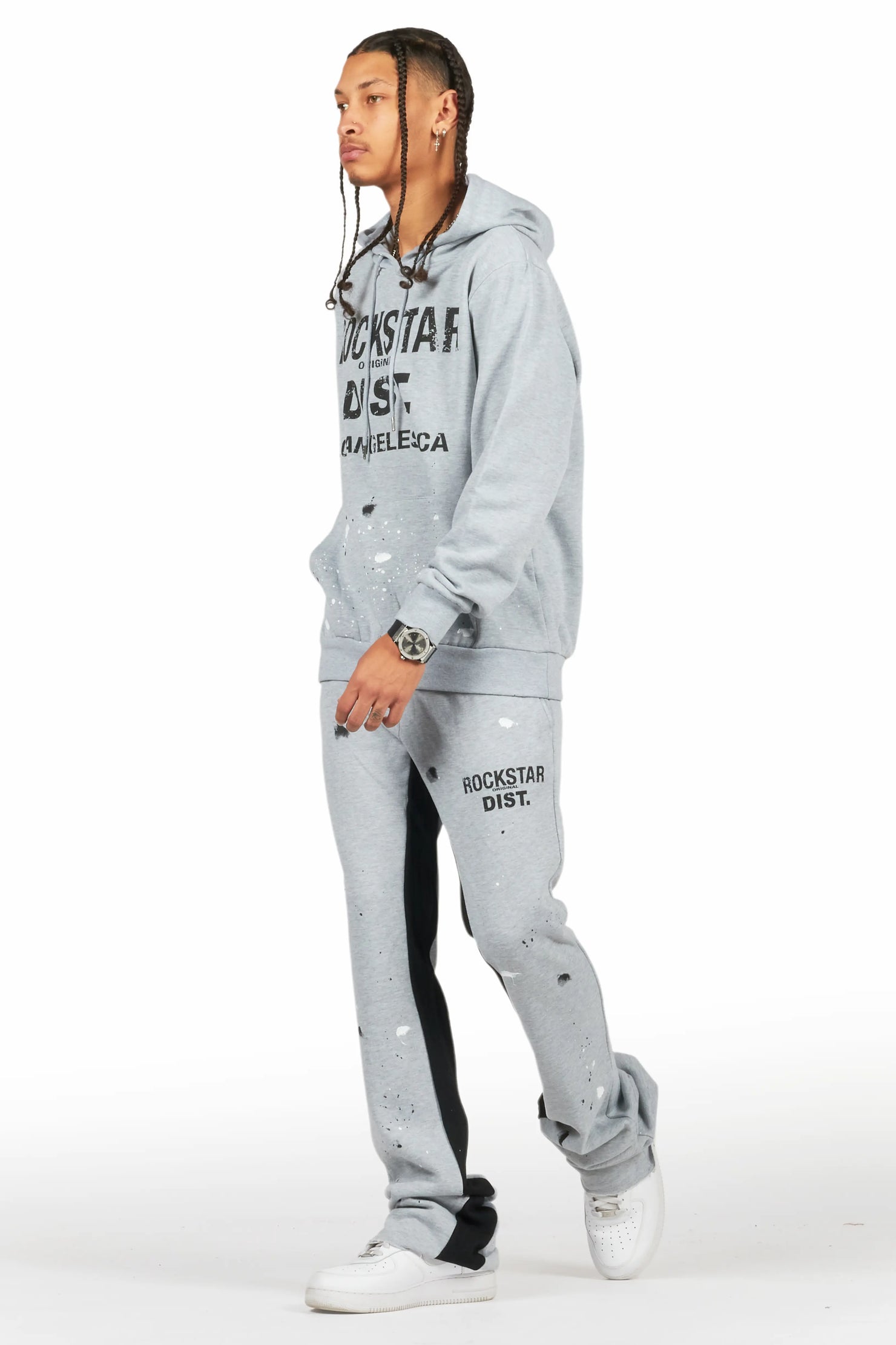 Scottie Heather Grey Hoodie/Baggy Track Pant Set