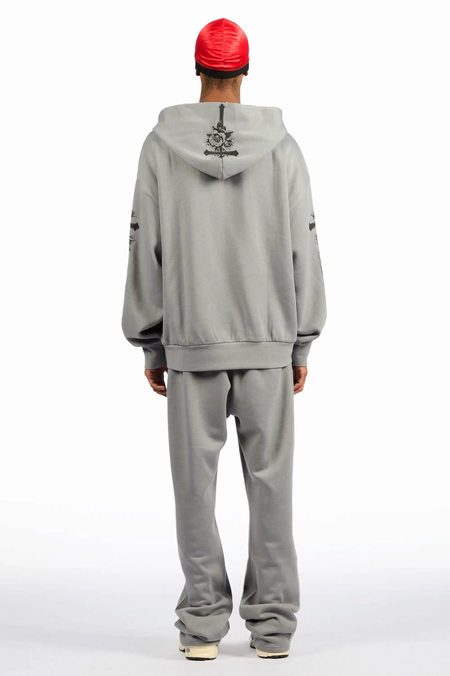 Blasted Grey Hoodie/Baggy Pant Track Set