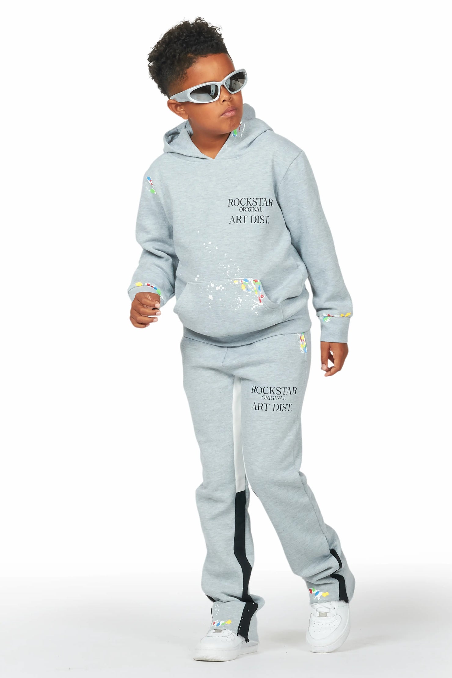 Boys Palmer Grey Stacked Track Set