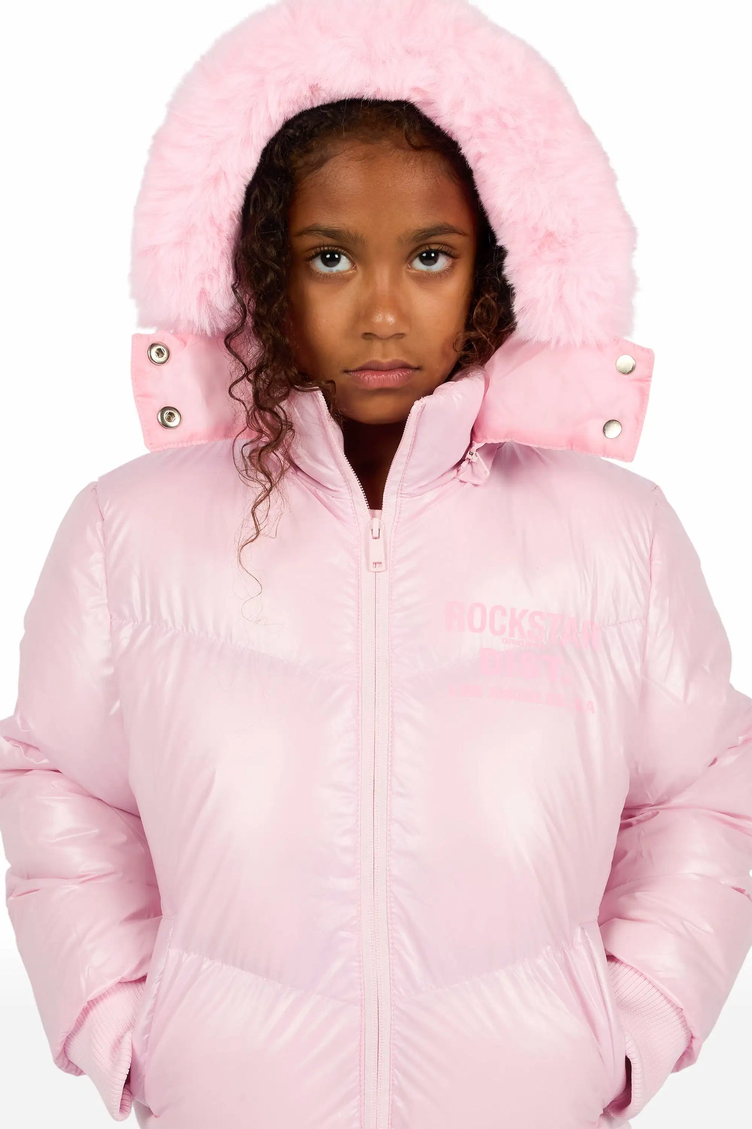 Girls Moncia Pink Puffer Jacket