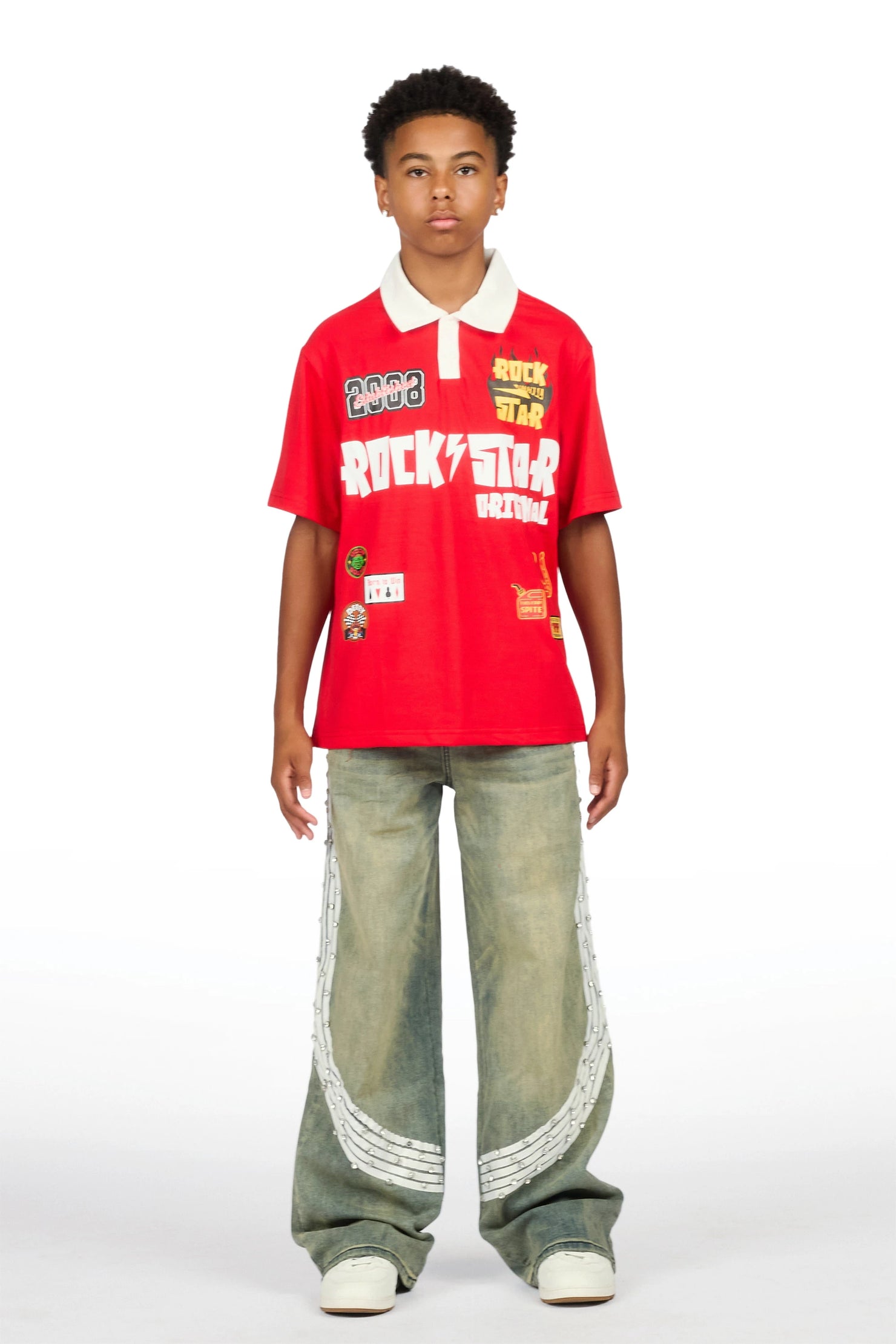 Boys Zayven Tint Blue Baggy Fit Jean