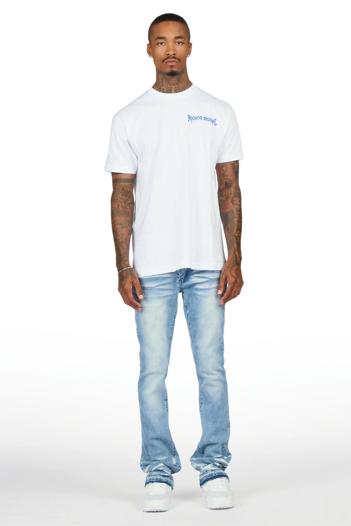 Stower Medium Blue Stacked Jean