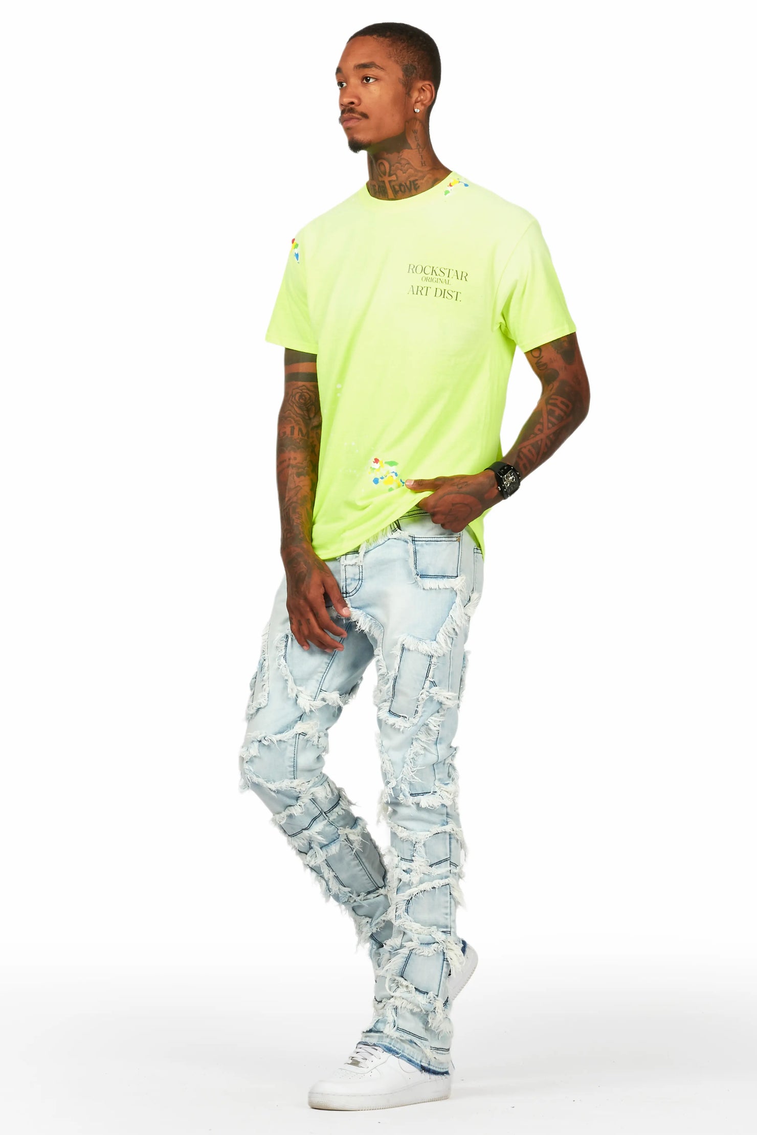 Arturo Light Blue Stacked Flare Jean