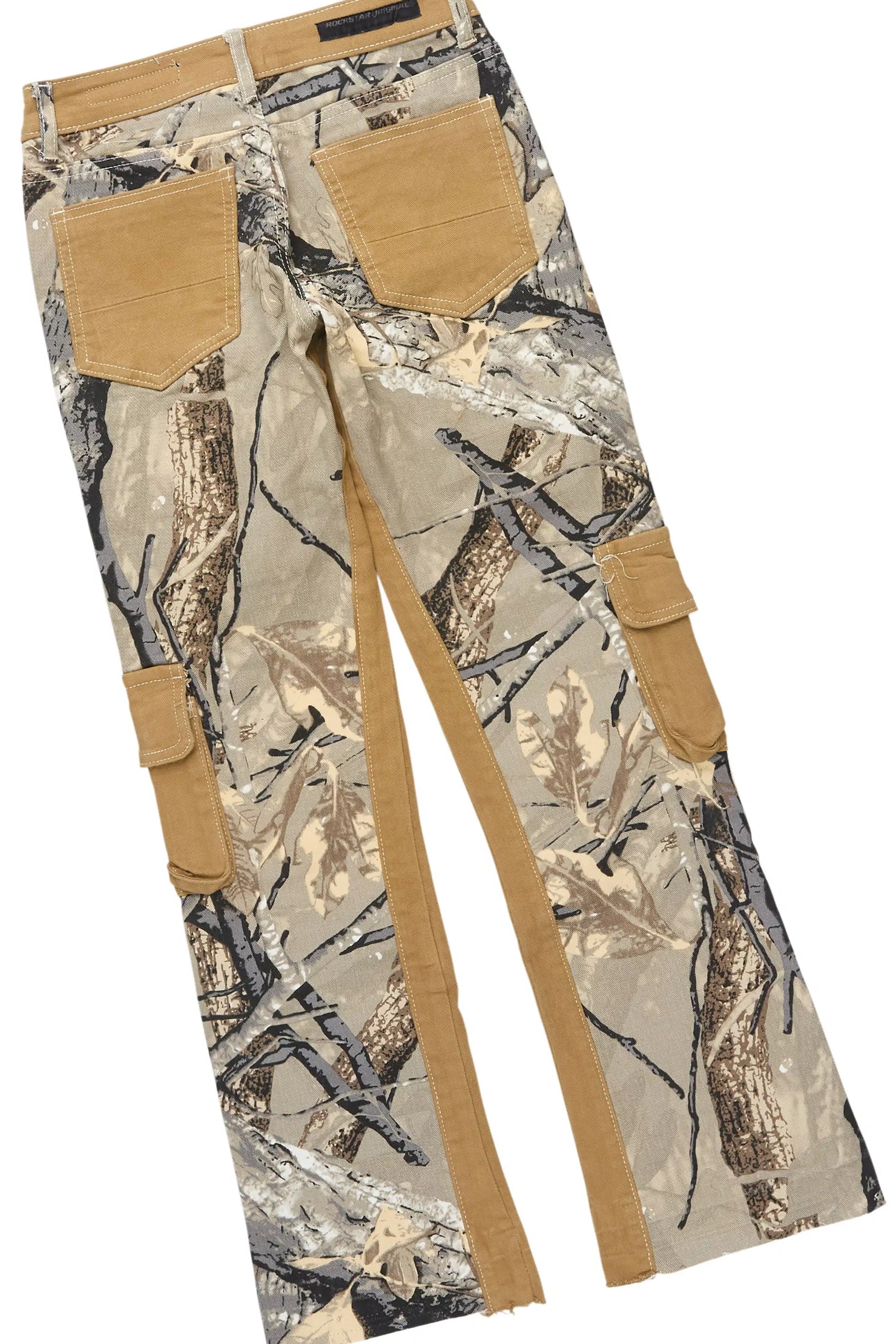 Boys Semaj Vintage Beige Hoodie/Stacked Jean Set