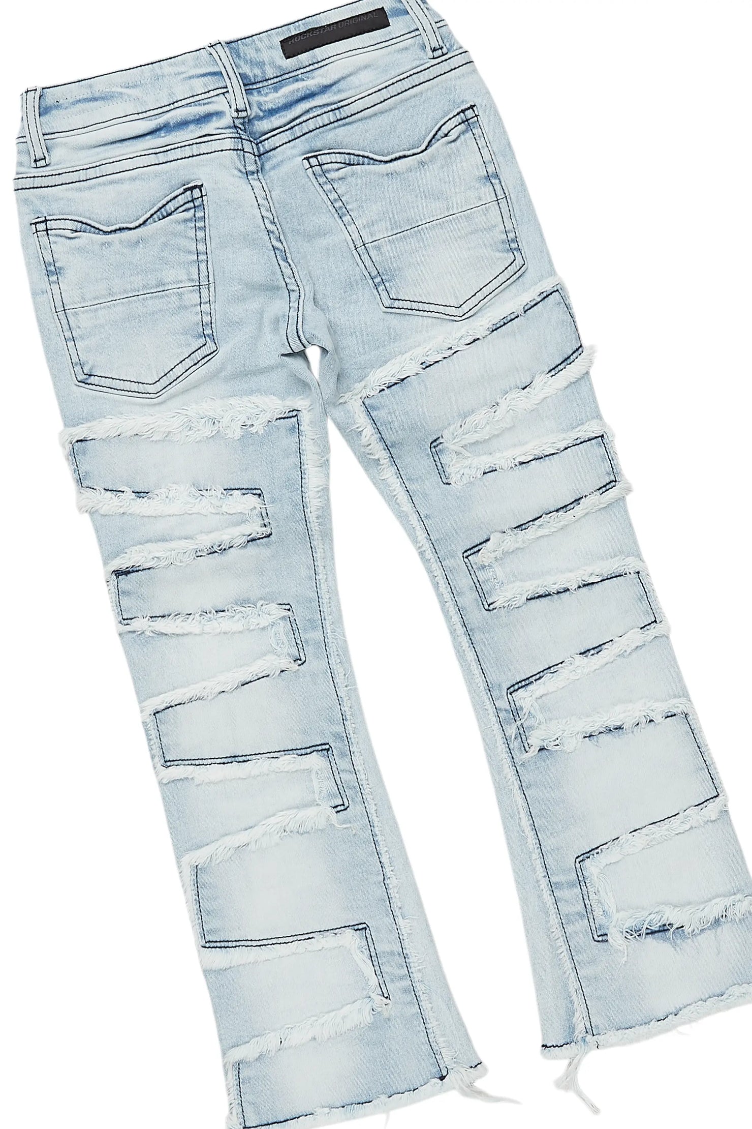 Boys Aiden Royal Blue Hoodie/Stacked Flare Jean Set