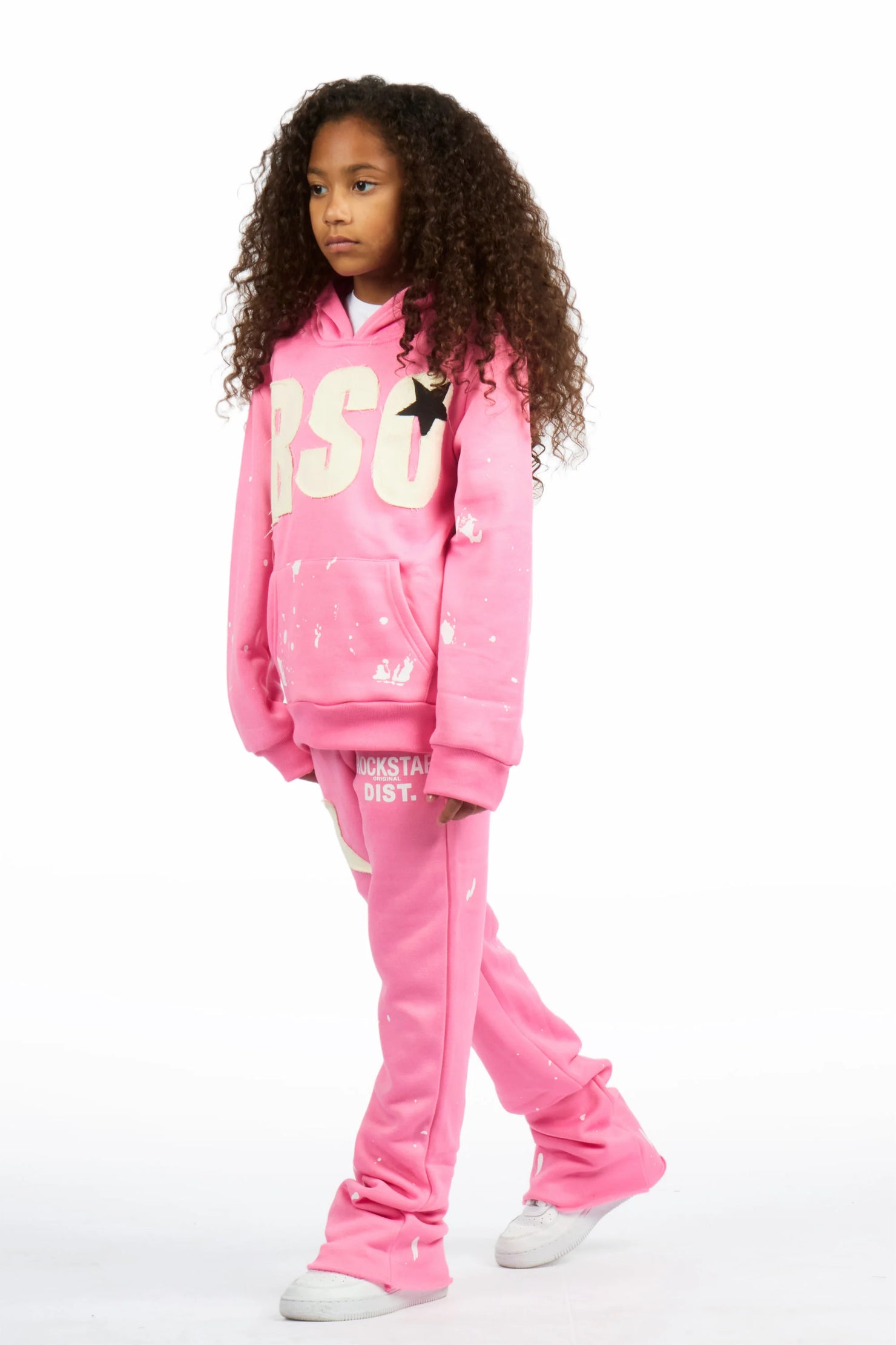 Girls Kymesha Ice Pink Stacked Track Set