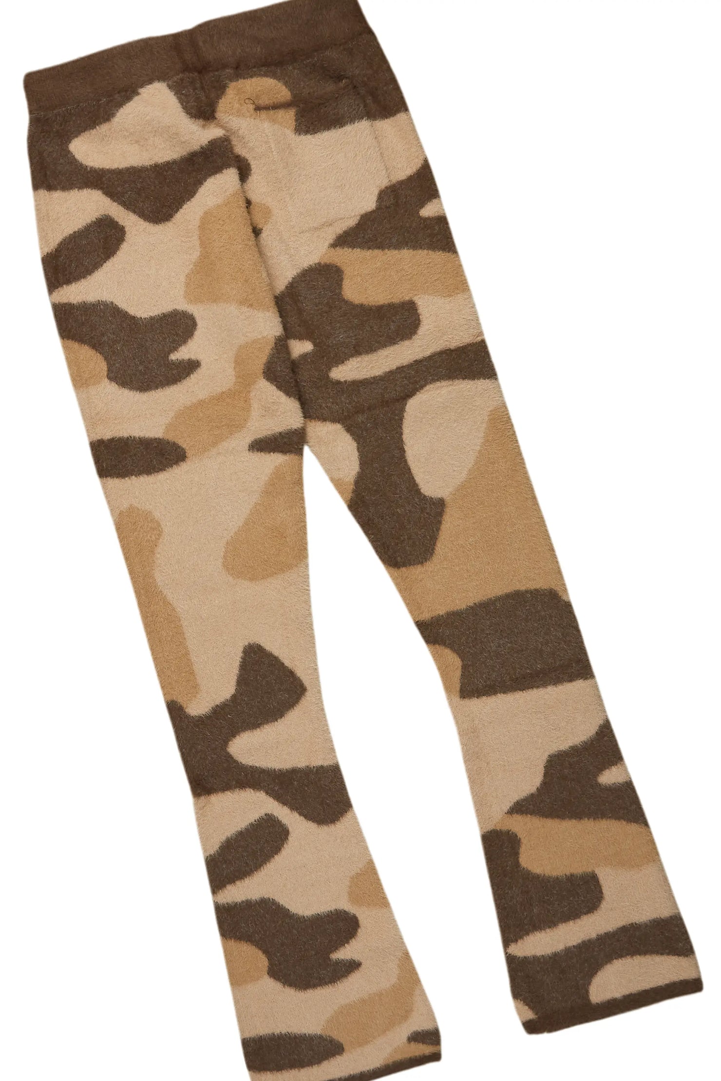 Member Camo Brown Stacked Flare Knitted Mohair Track Set