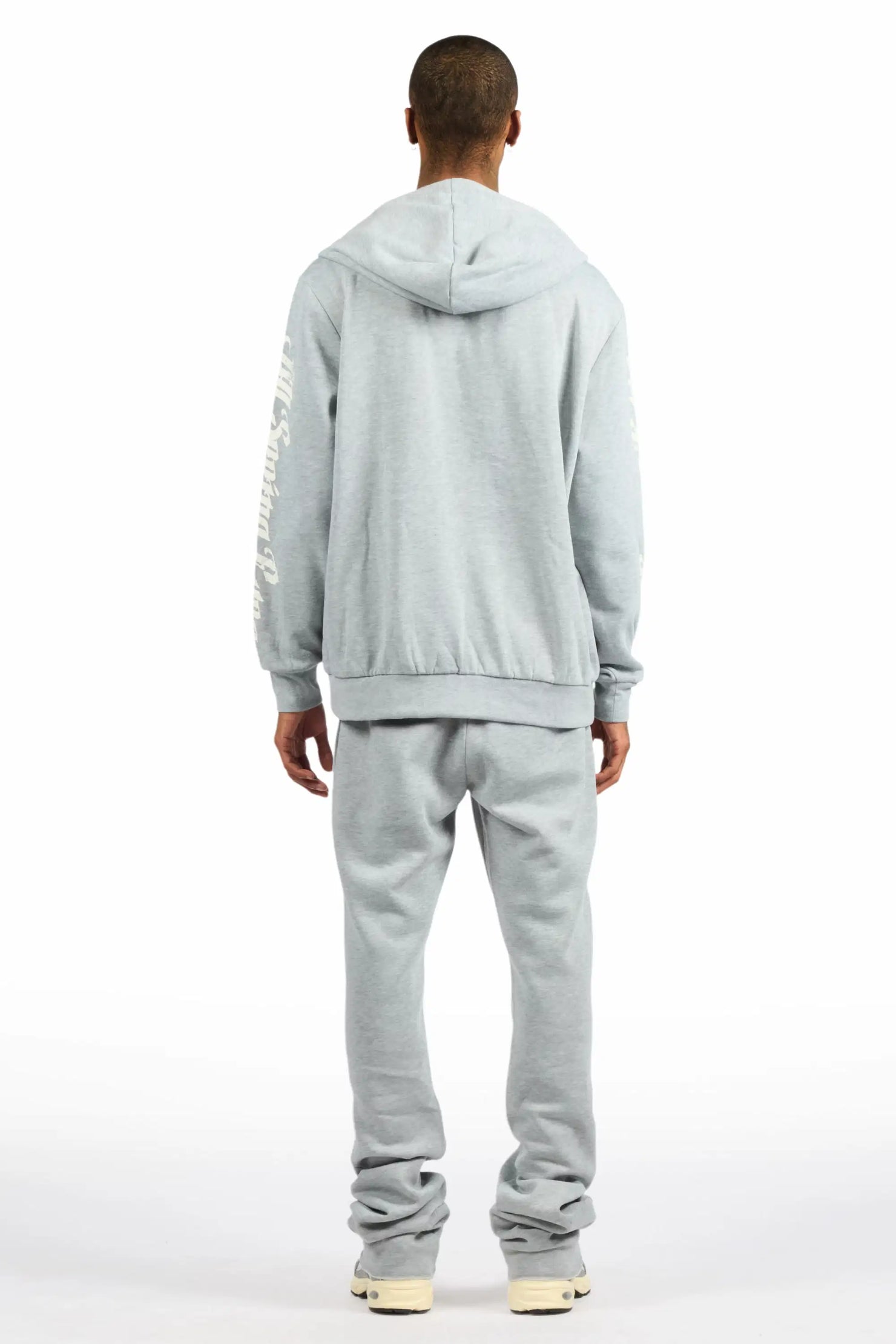 All Seeing Eyes Heather Grey Stacked Flare Track Pant Set