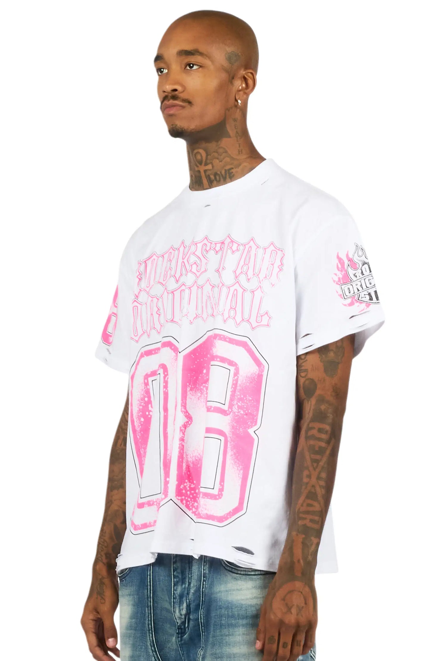 Alim White Oversized Graphic T-Shirt