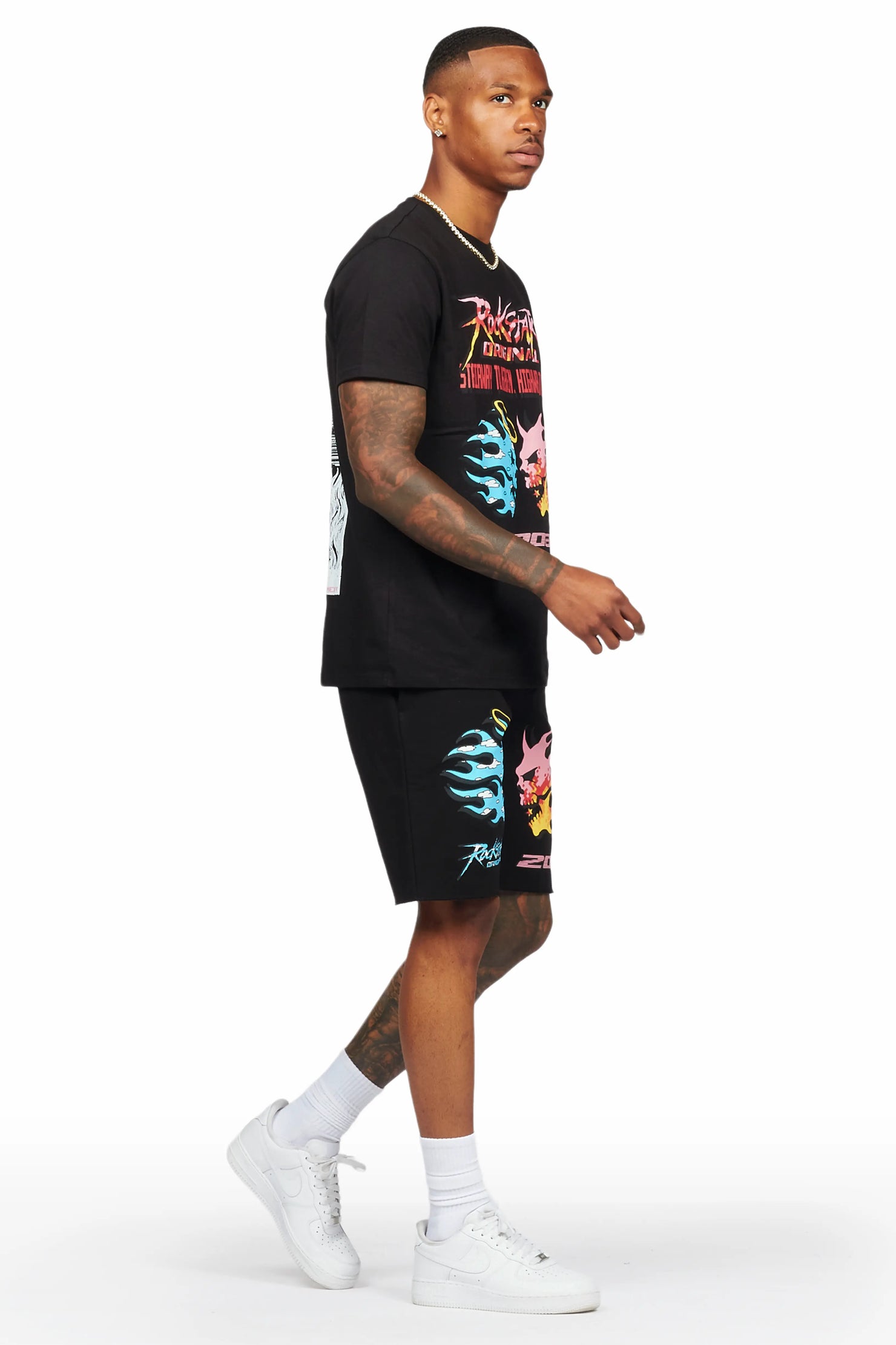 Sky Black T-Shirt/Short Set