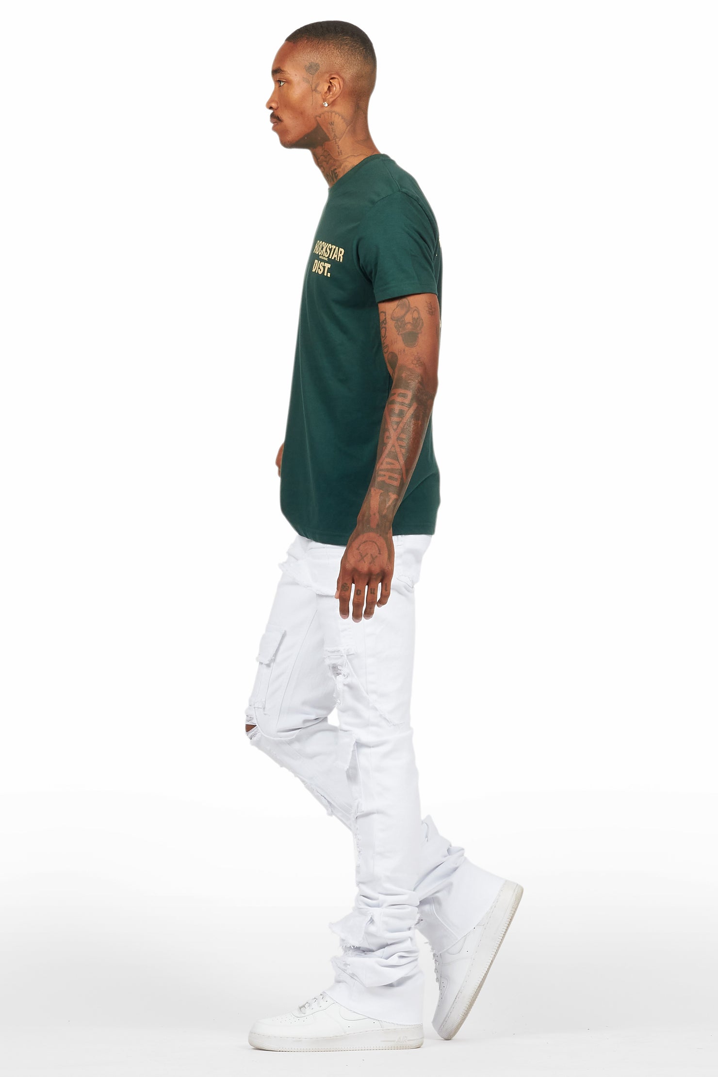 Lake Army/Beige Graphic T-Shirt