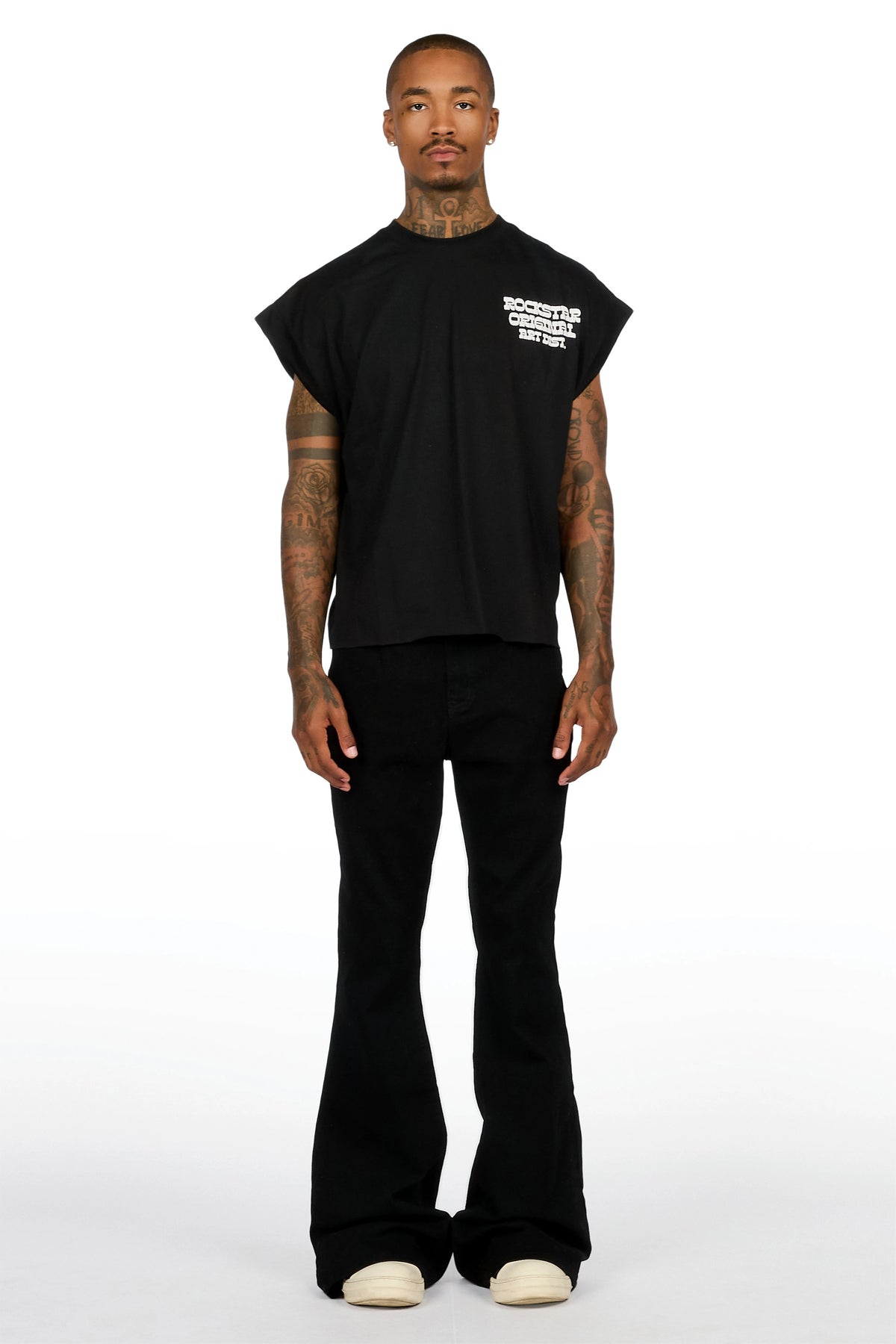 Lykes Black Super Flare Jeans