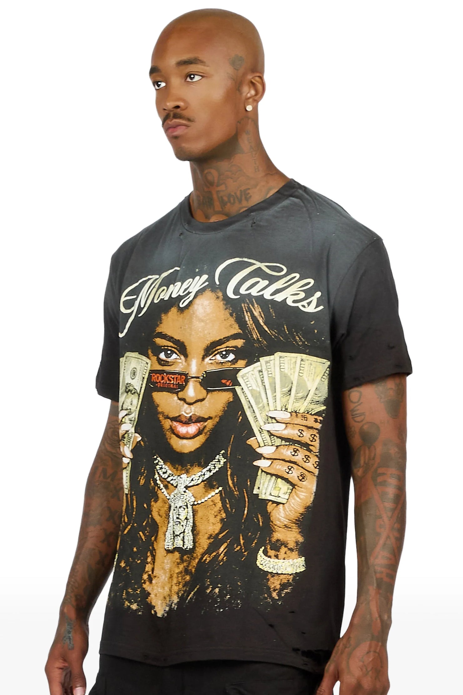 Cym Black Oversized Graphic T-Shirt