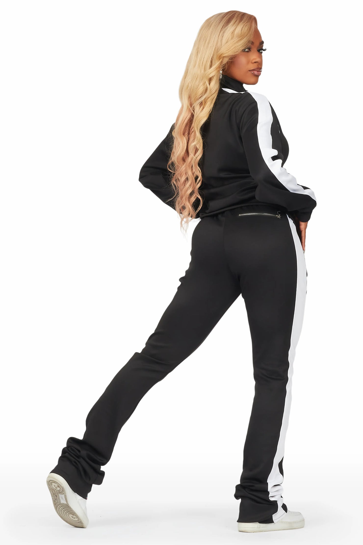 Nevaeh Black Tricot Super Stacked Trackset