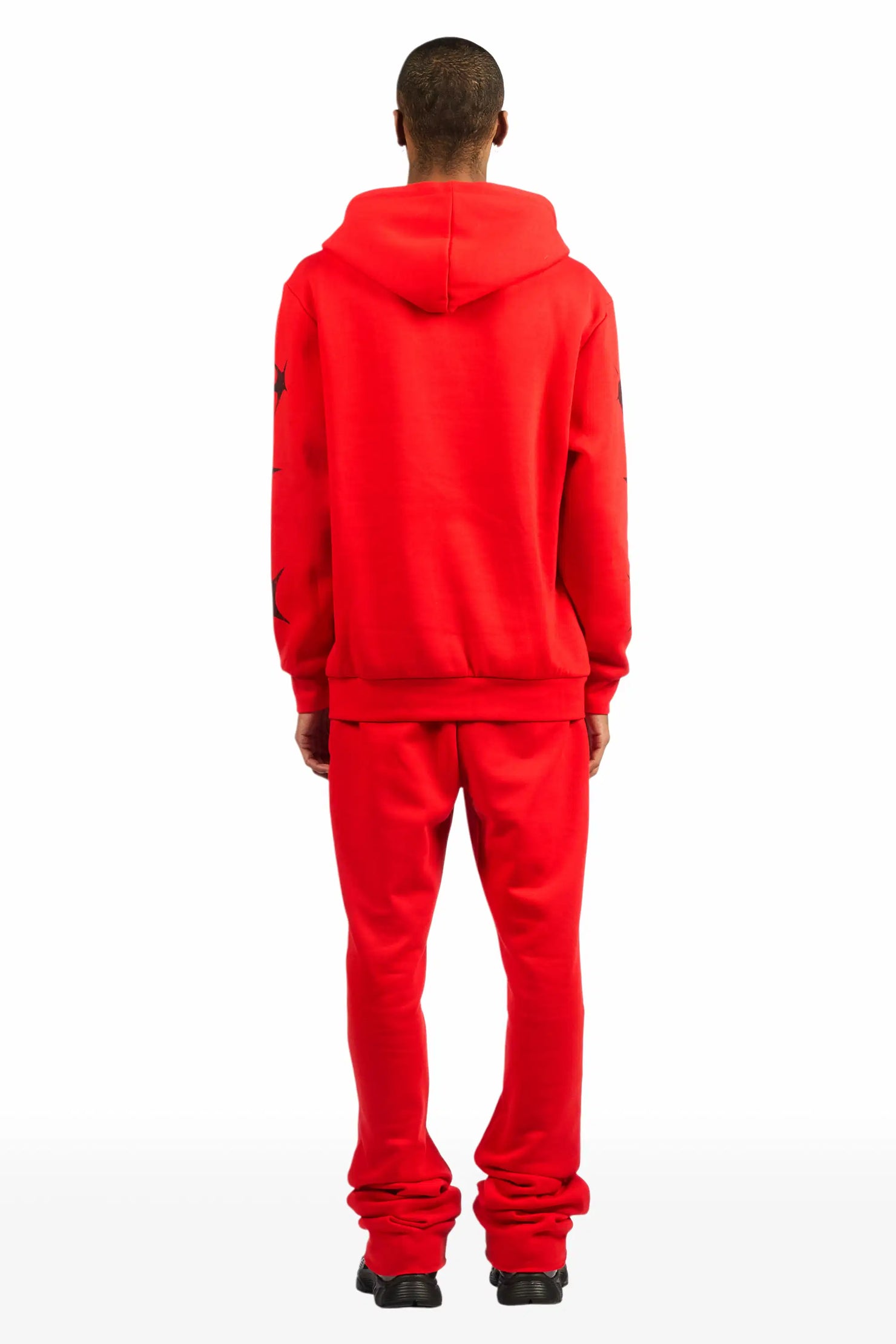 Trezno Red Hoodie/Stacked Pant Track Set