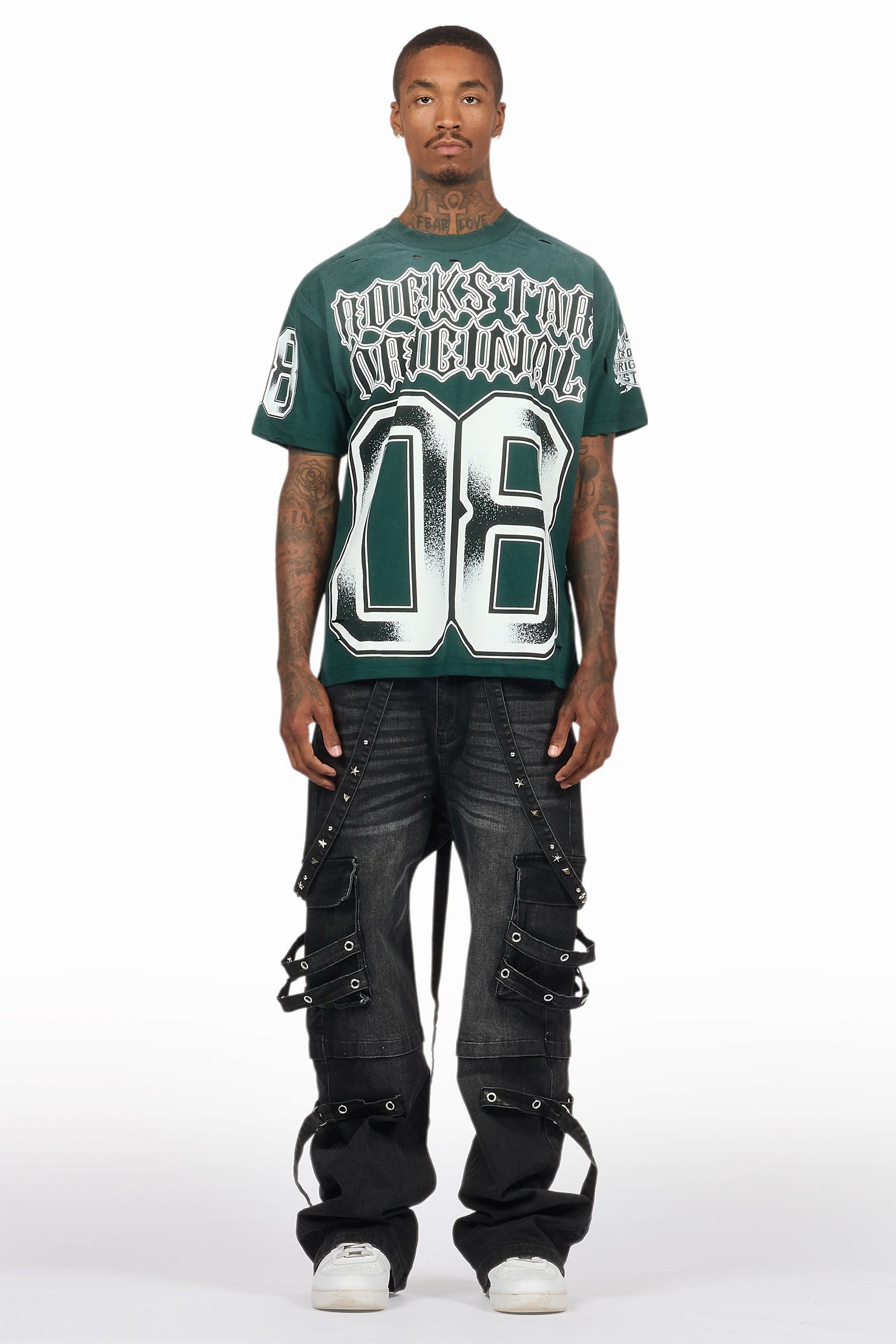 Nealon Black Baggy Cargo Fit Jean