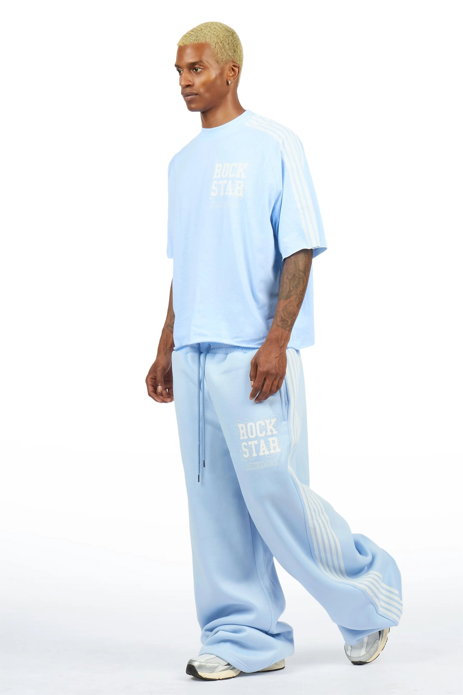 Berco Light Blue T-Shirt/Double Waisted Baggy Track Set