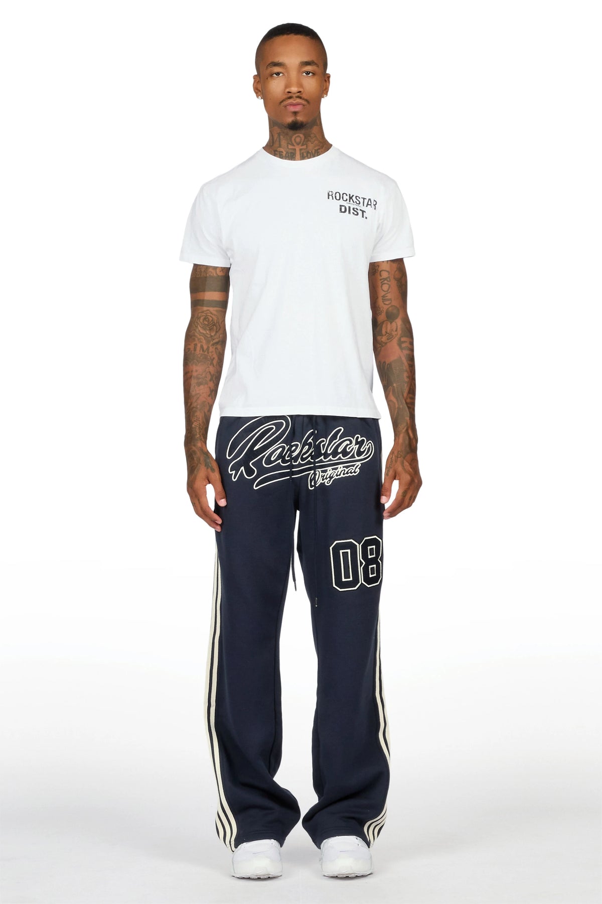 Yazan Blue French Terry Relaxed Pant