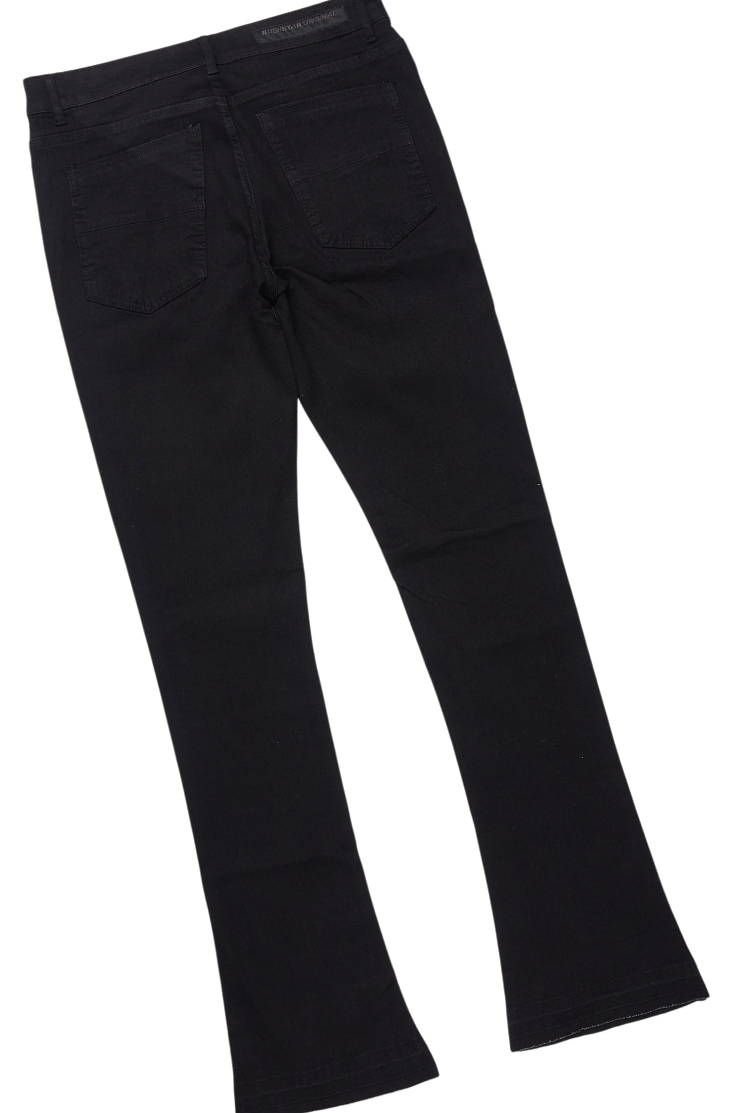 Drako Black/White Oversized Graphic T-Shirt/Dag Stacked Flare Jean Set