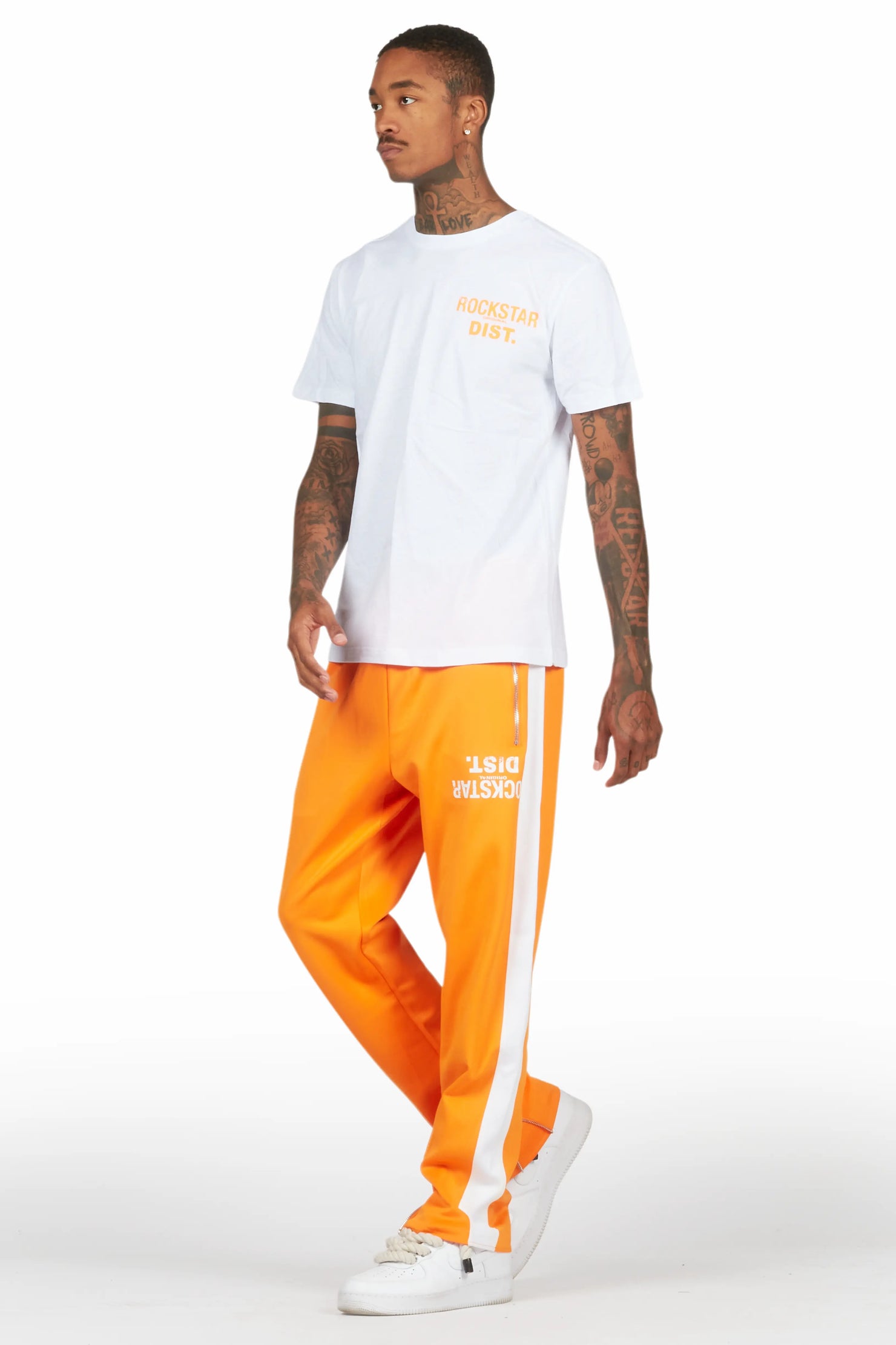 Bard White/Orange T-Shirt/Slim Fit Track Set