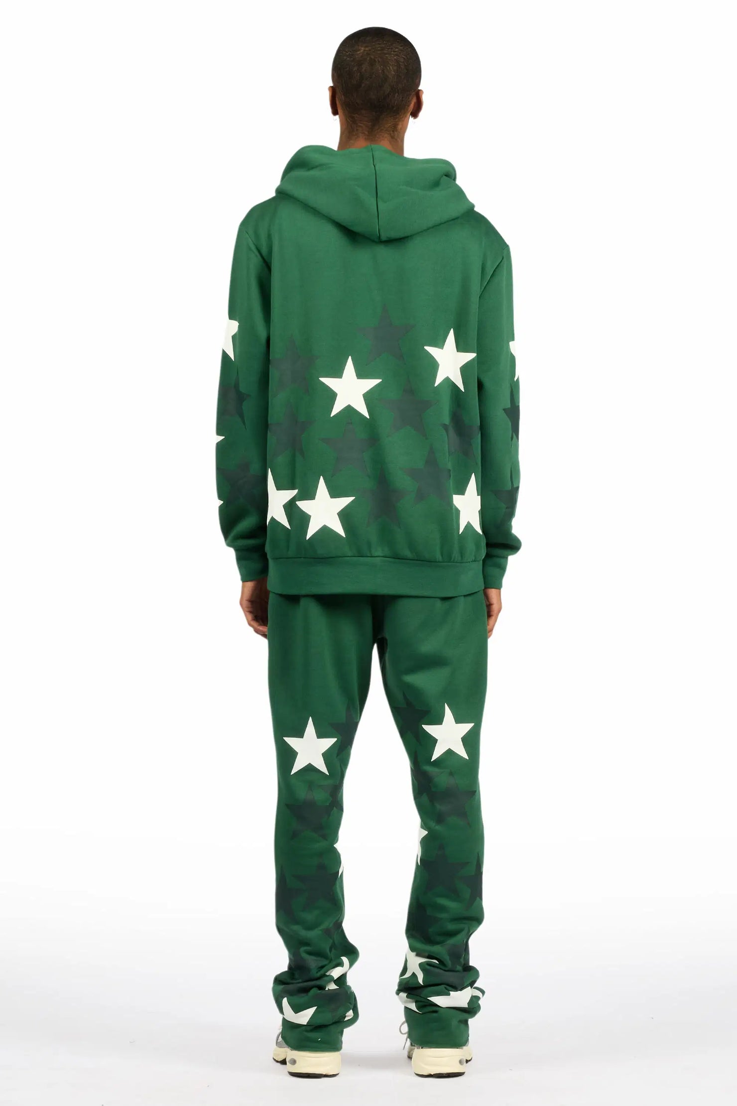 Starlane Green Hoodie Stacked Flare Fit Track Set