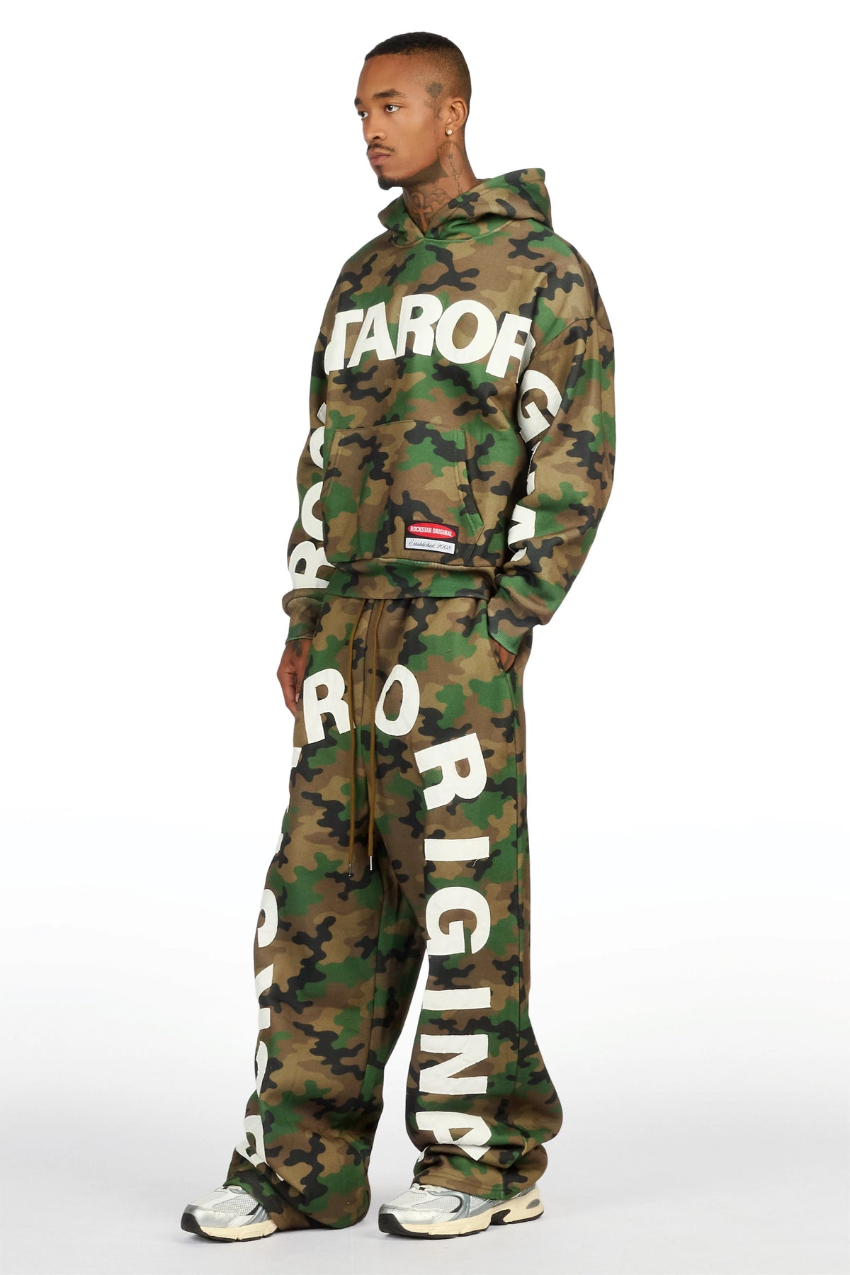 Kirin Faded Camo Hoodie/Baggy Pant Track Set