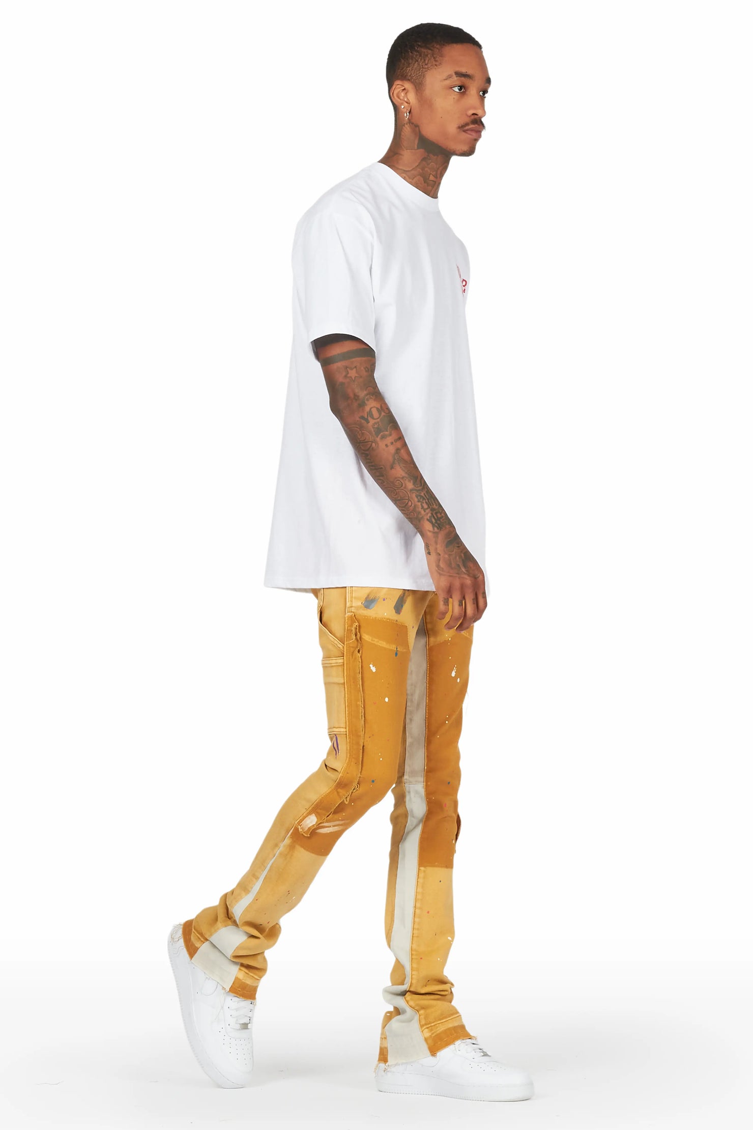 Serrano Brown Stacked Flare Jean