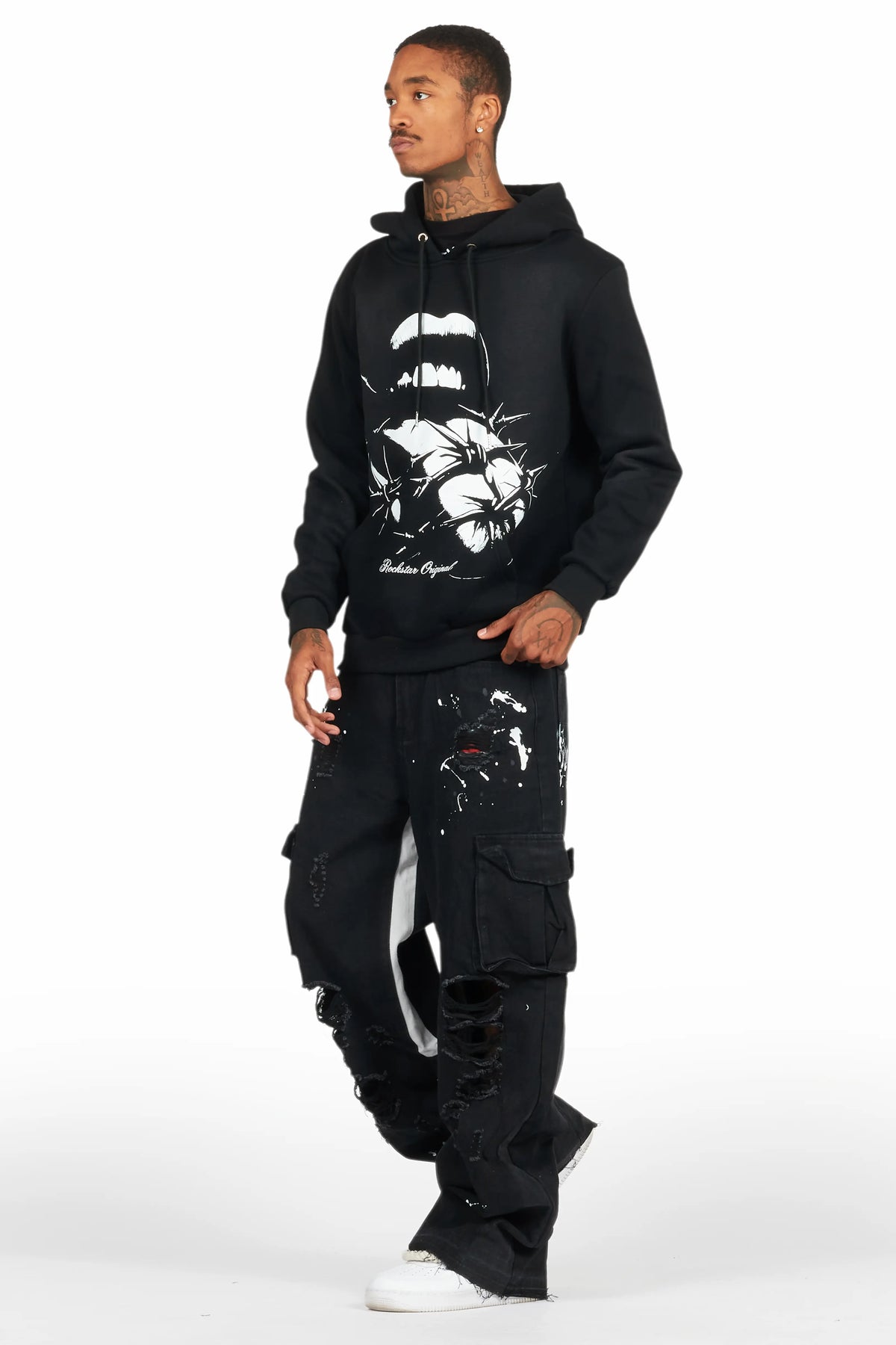 Schmear Black Graphic Hoodie