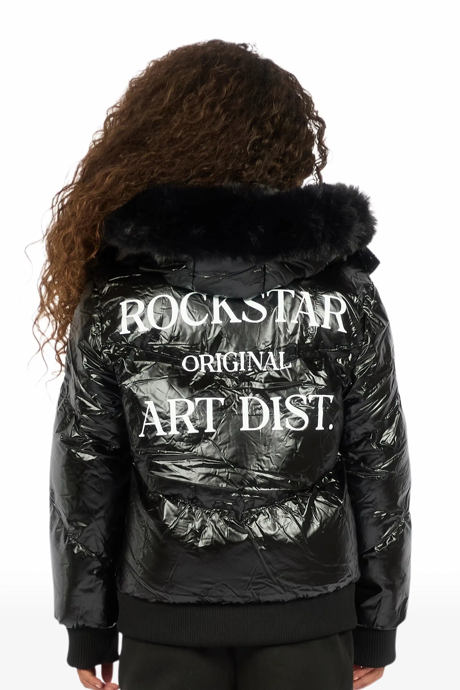 Girls Destina Black Puffer Jacket