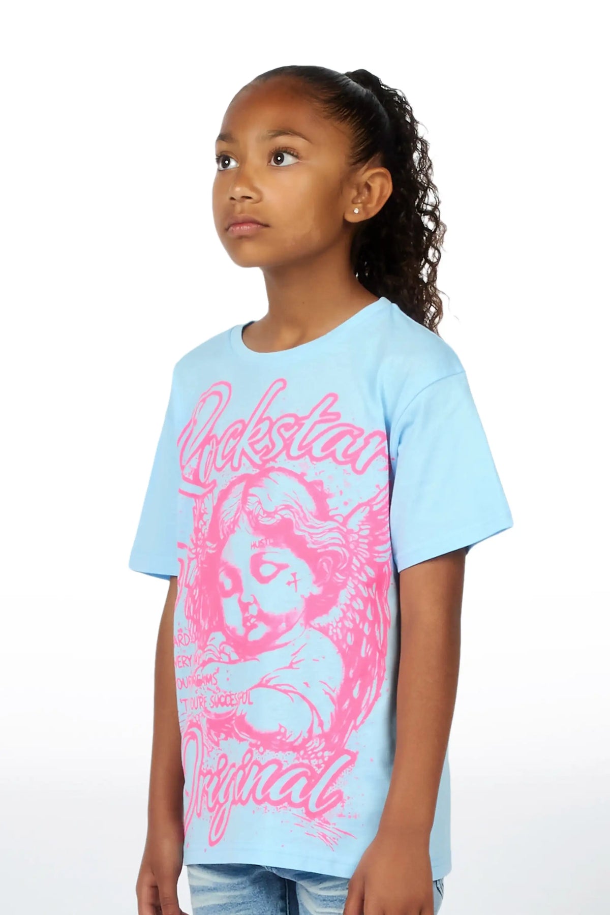 Girls Tyca Light Blue Graphic T-Shirt