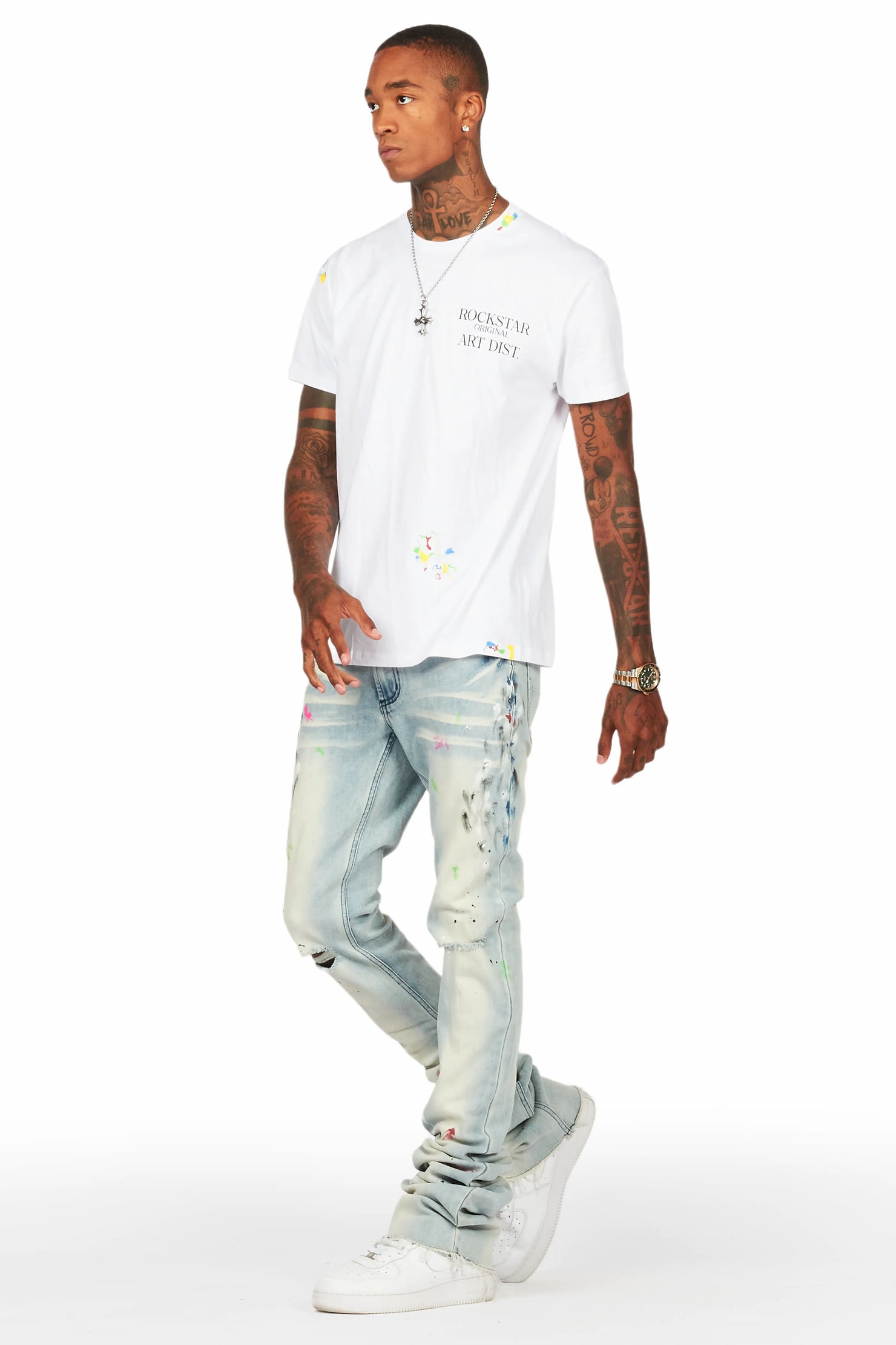 Balen Blue Super Stacked Flare Jean