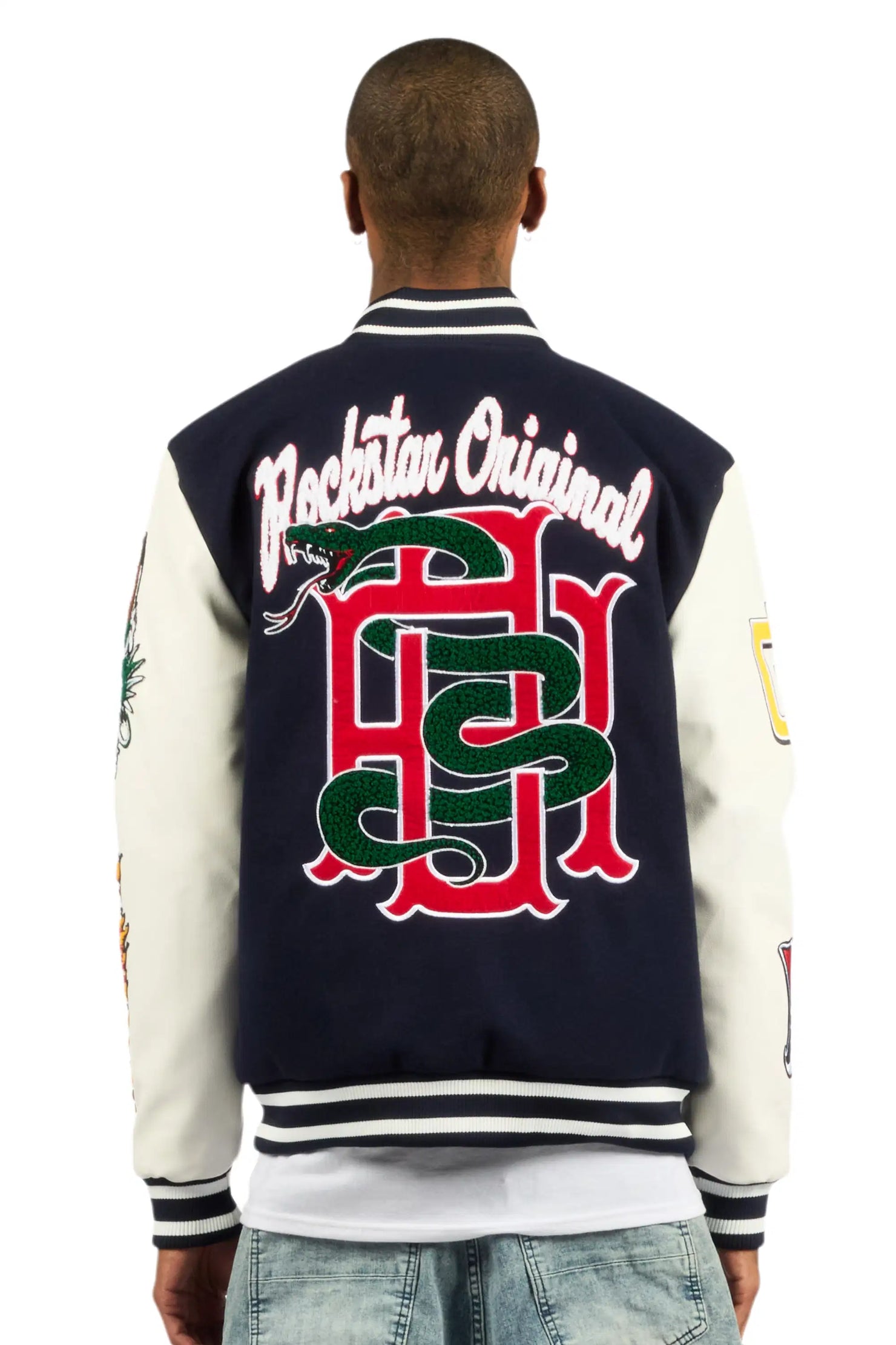 Python Navy Varsity Jacket