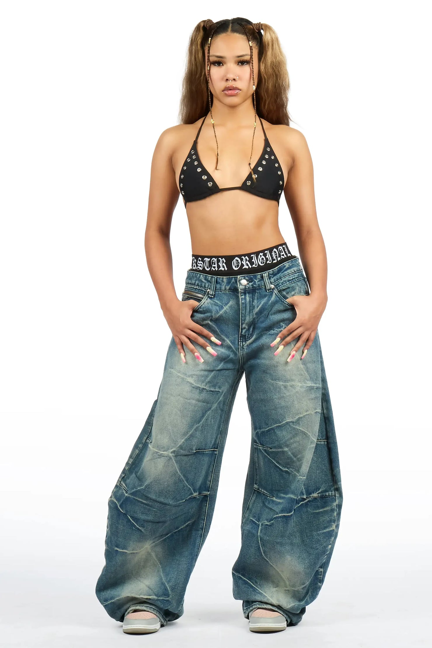 LaNysha Blue Barrell Fit Jean