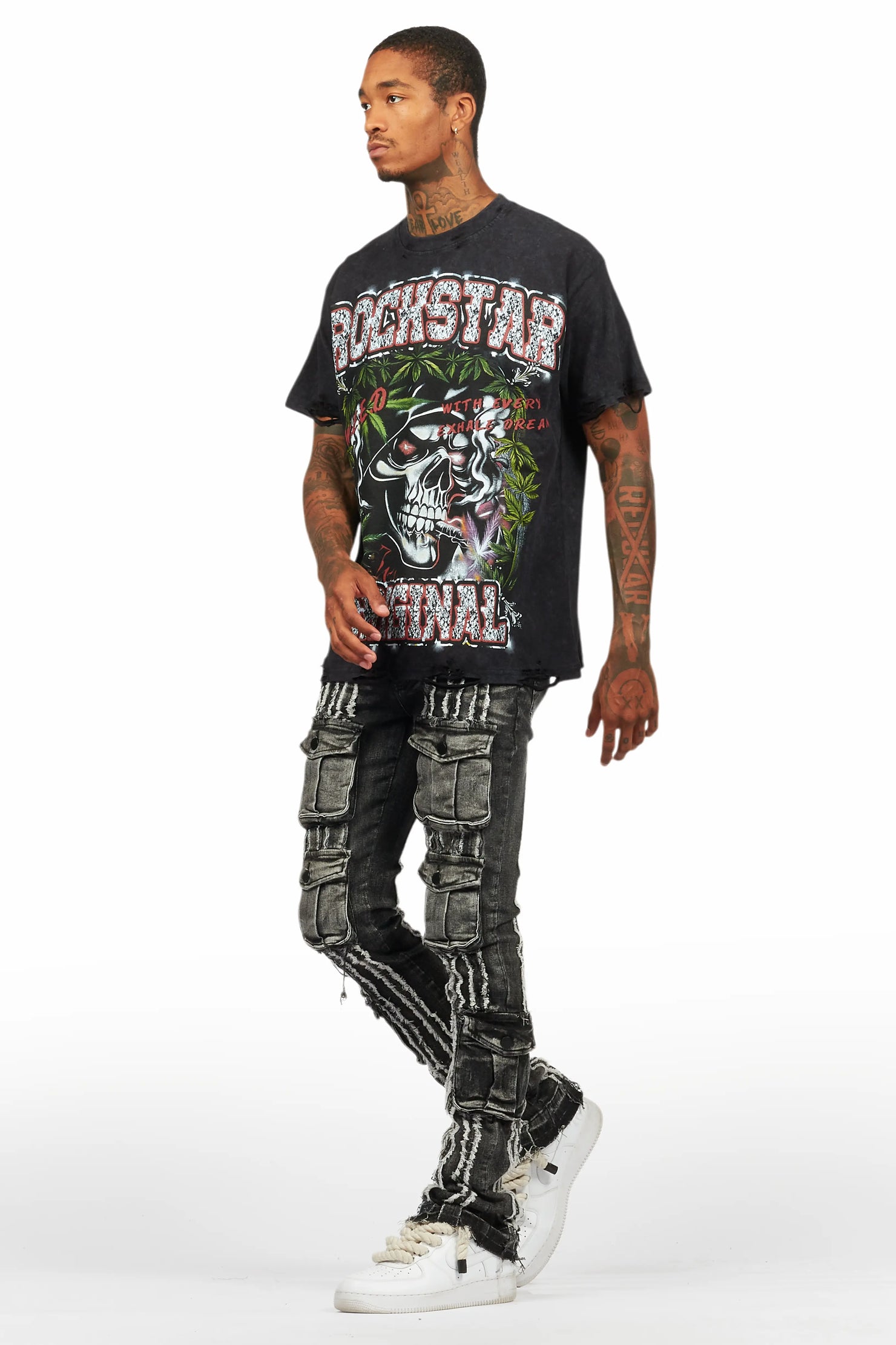 Hyzon Black Oversized Graphic T-Shirt