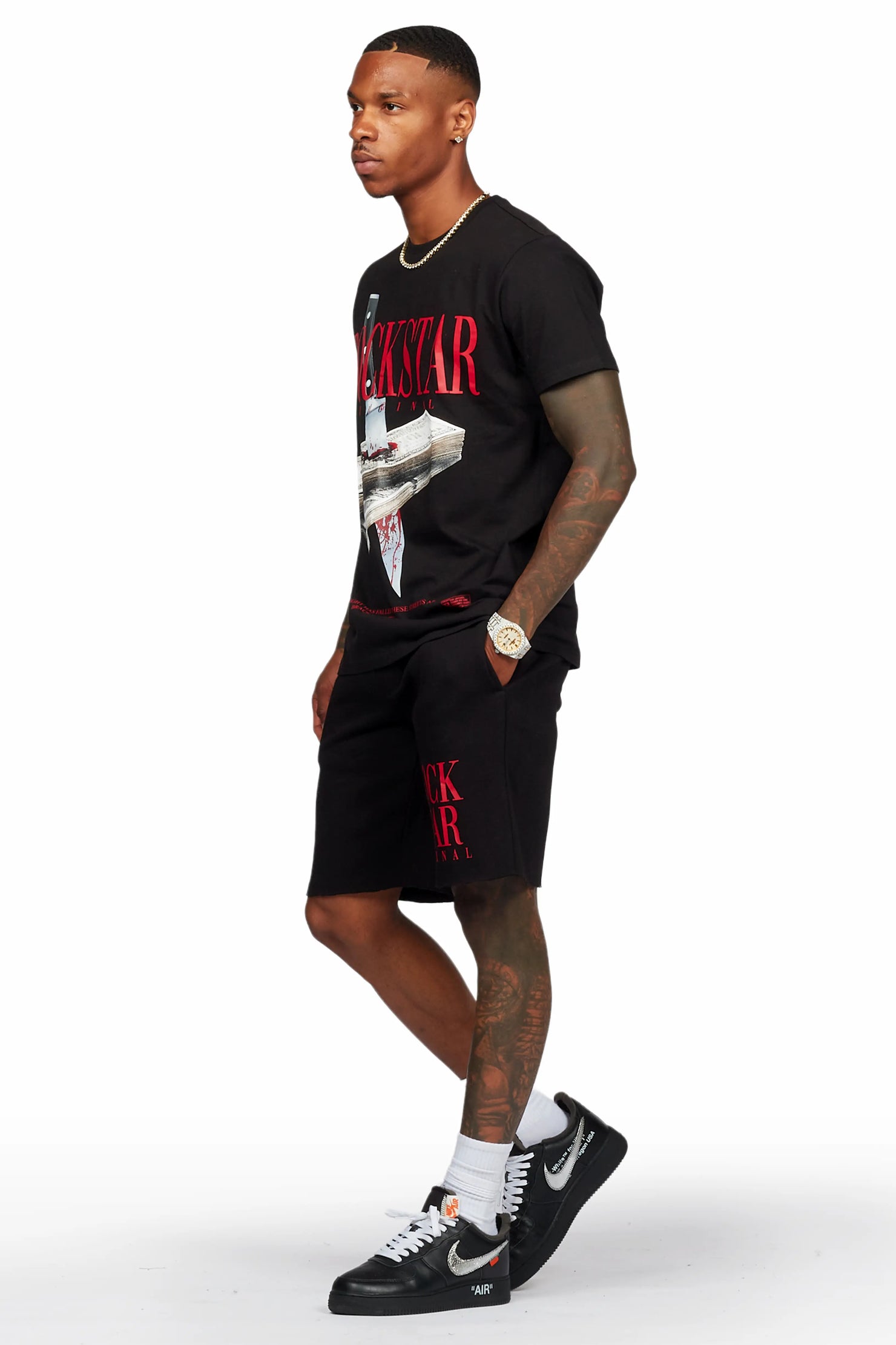 Dayte Nite Black T-Shirt/Short Set