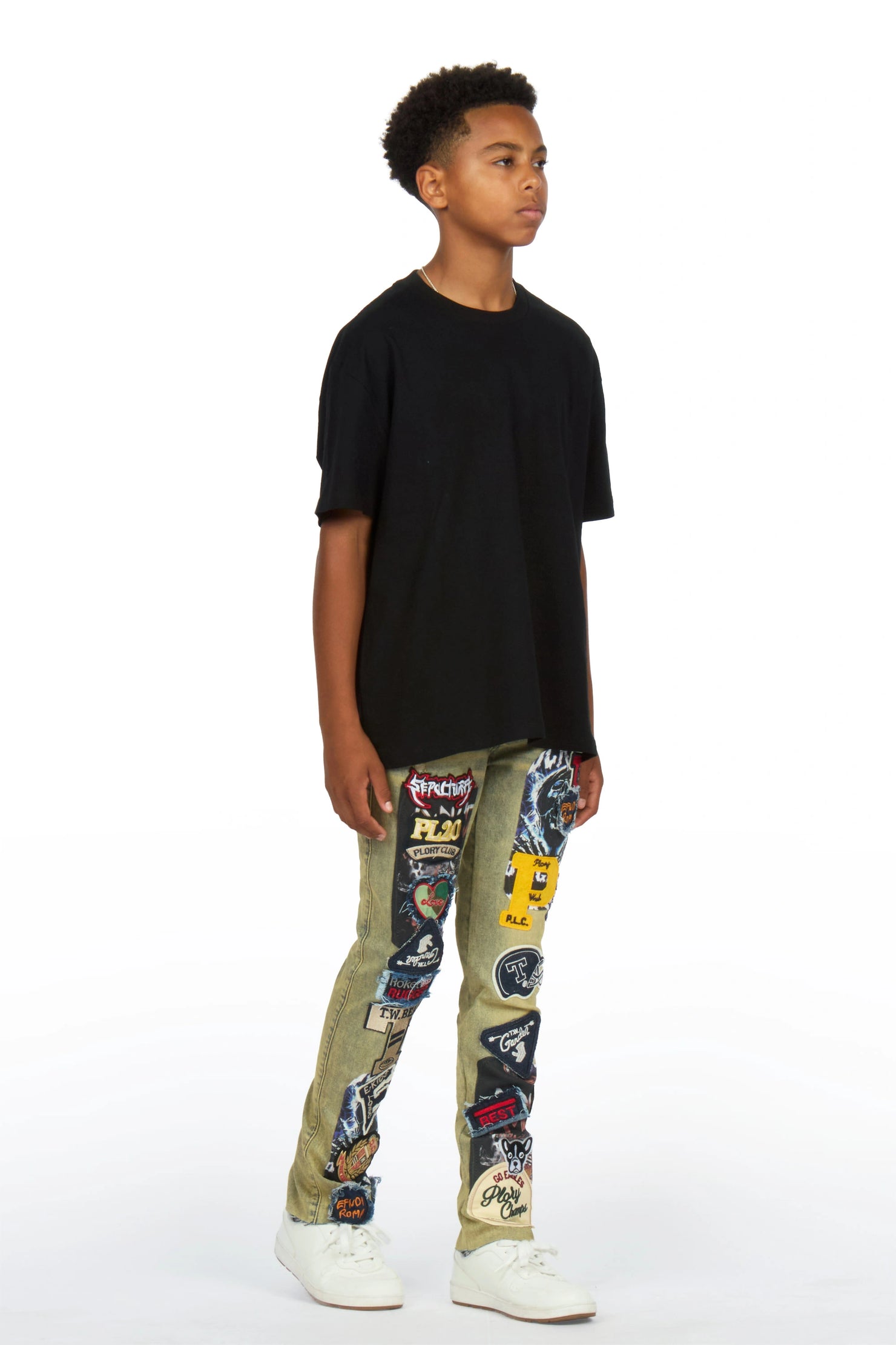 Boys Espen Tint Slim Patchwork Jean