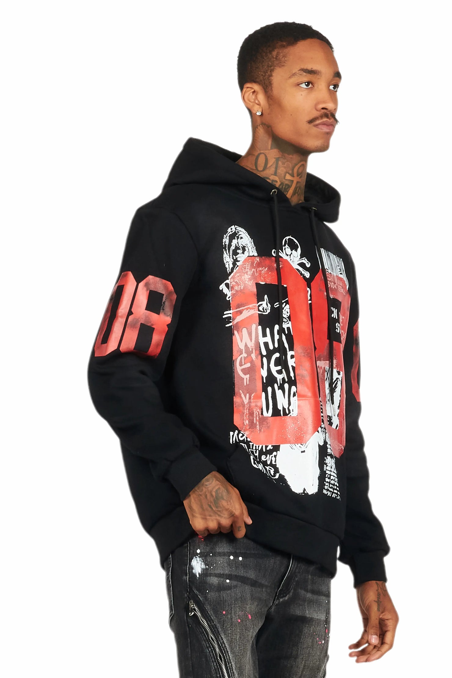 Grill Black Graphic Hoodie